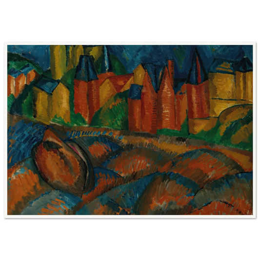 Sainte-Adresse, la plage (1909) Art Print | Raoul Dufy - Framed Poster - 30x40 cm / 12x16″ - Black frame