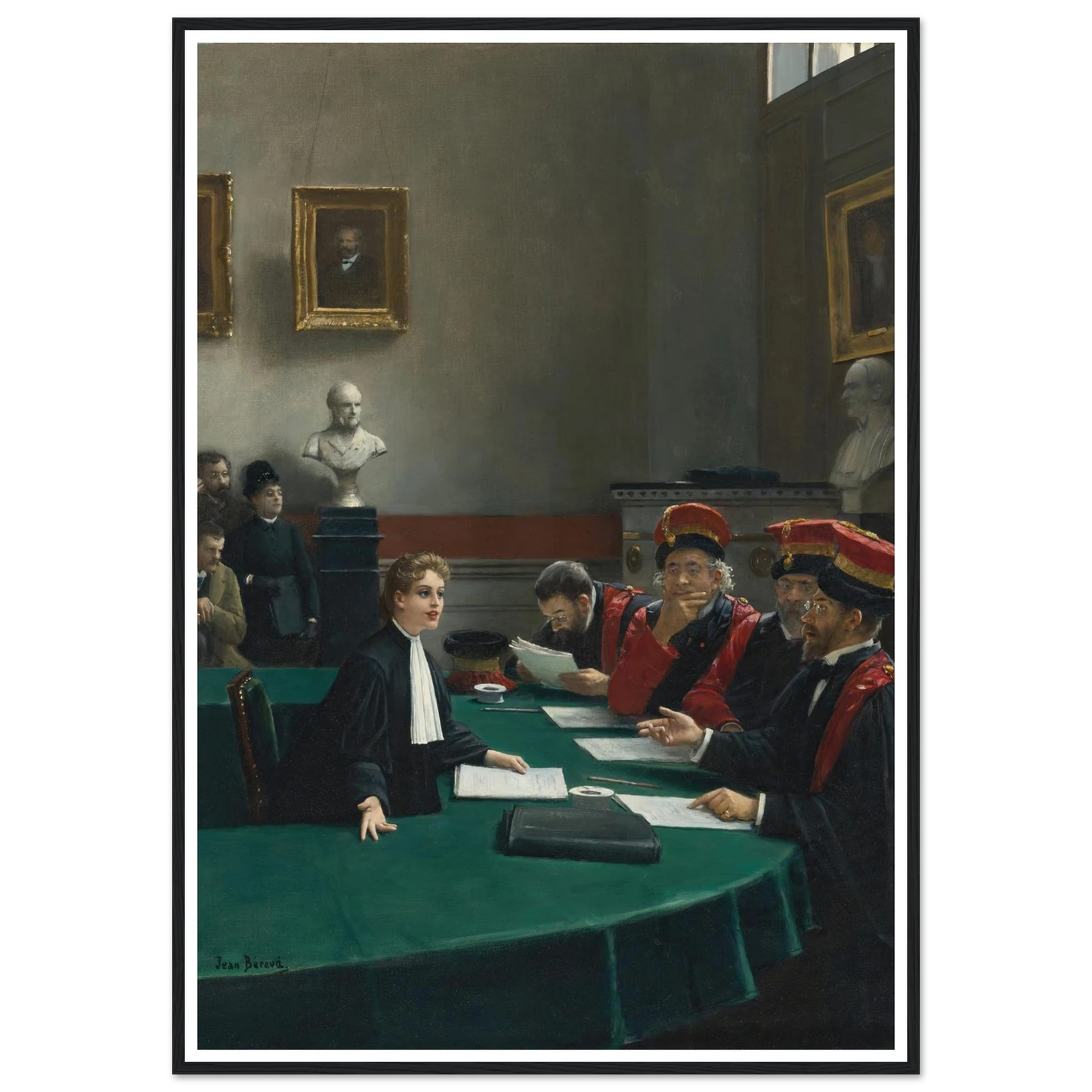 Salle d’examen de doctorat (The Doctoral Jury) Art Print | Jean Beraud - Framed Poster - 30x40 cm / 12x16″ - Black frame