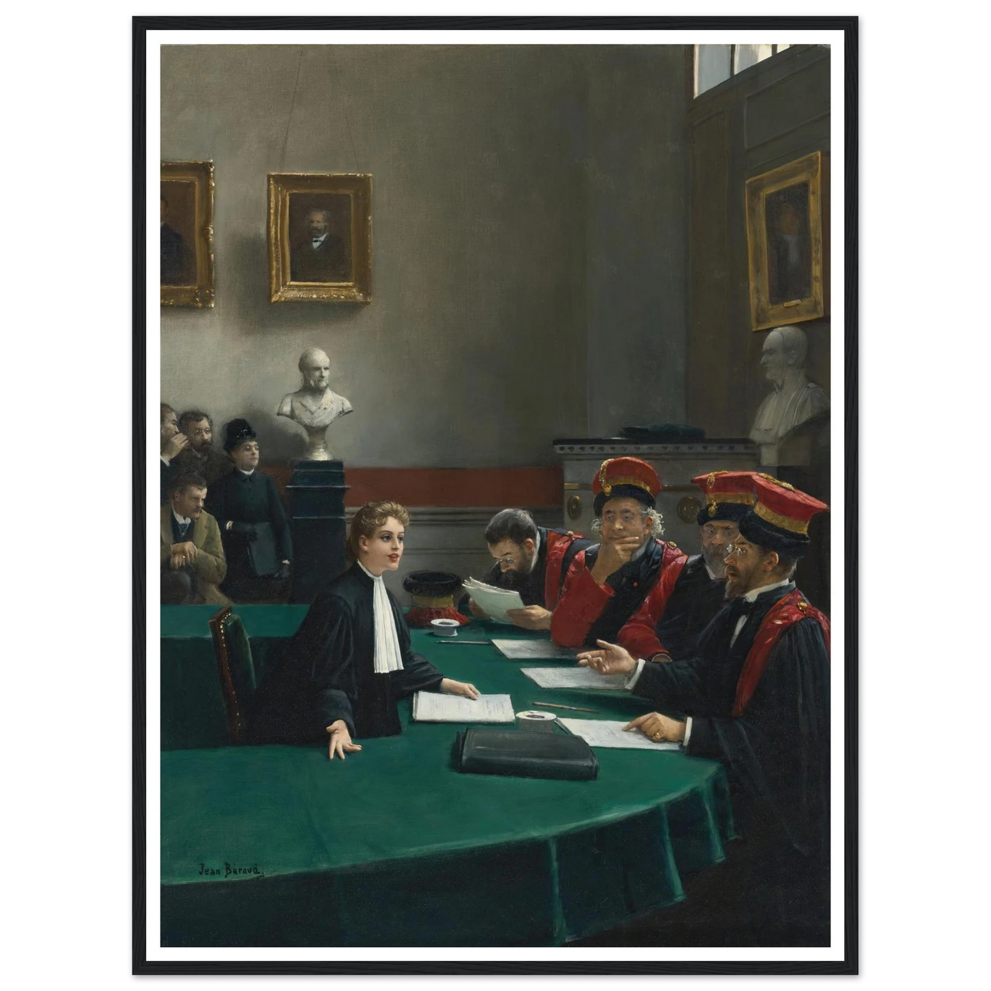 Salle d’examen de doctorat (The Doctoral Jury) Art Print | Jean Beraud - Framed Poster - 30x40 cm / 12x16″ - Black frame