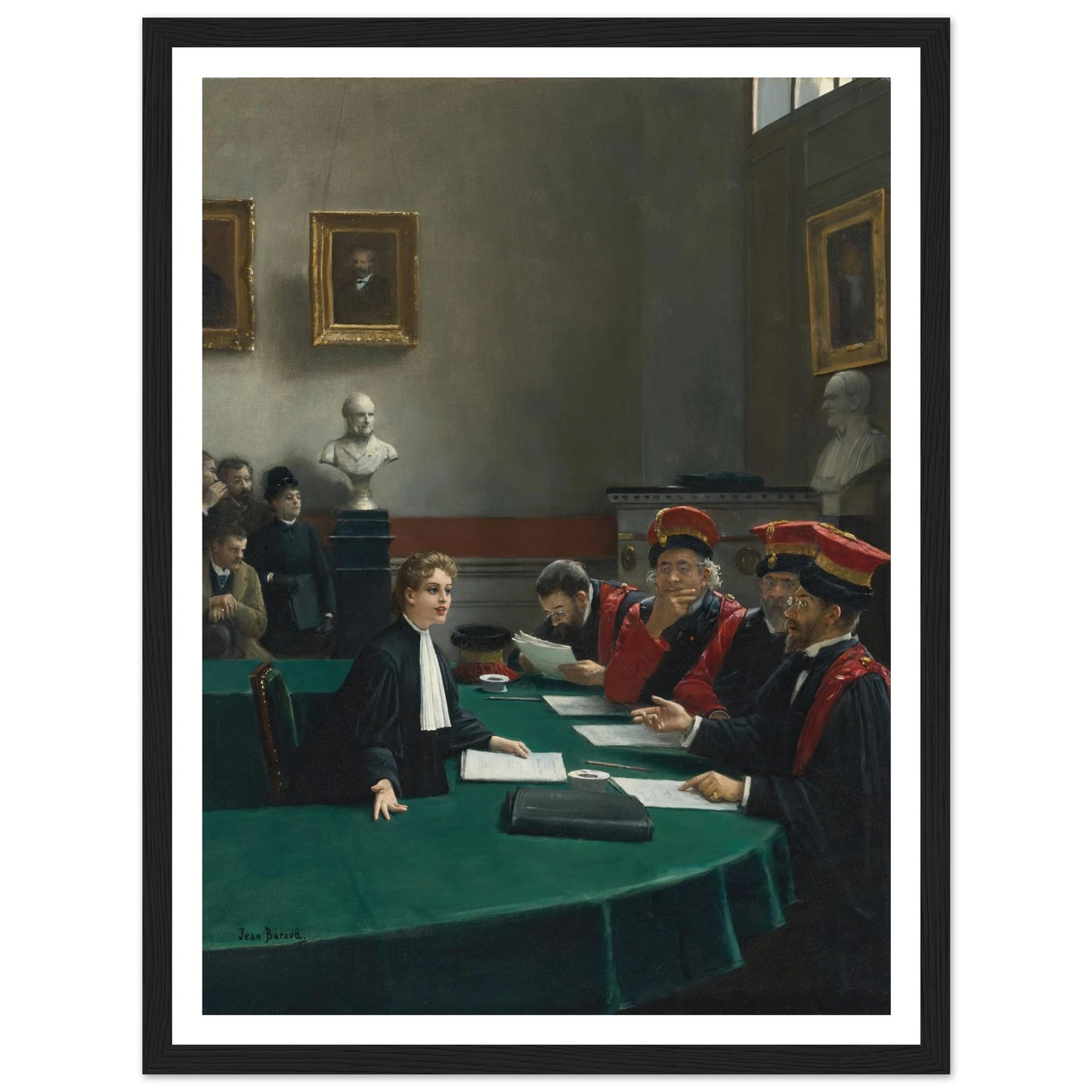 Salle d’examen de doctorat (The Doctoral Jury) Art Print | Jean Beraud - Framed Poster - 30x40 cm / 12x16″ - Black frame