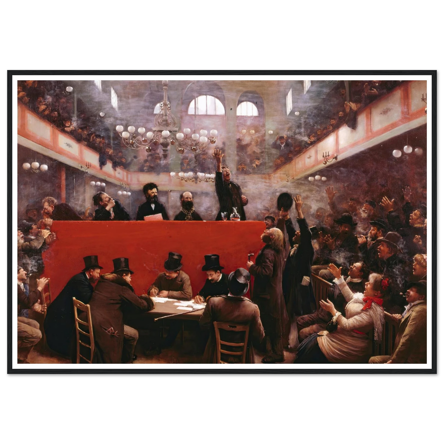 Salle Graffard (1884) Art Print | Jean Beraud - Framed Poster - 30x40 cm / 12x16″ - Black frame