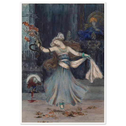 Salomé Dancing Before the Head of St. John the Baptist (mid to late 19th century) Art Print | Gustave Moreau - Framed Poster - 30x40 cm / 12x16″ - Black frame