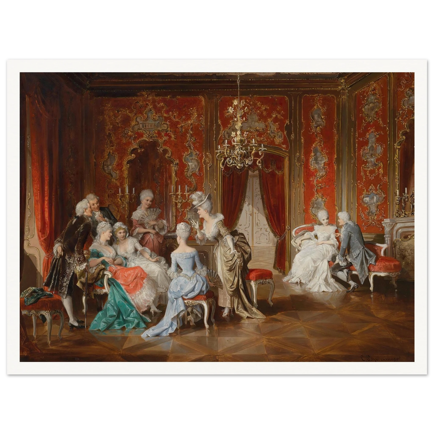 Salon Art Print | Carl Schweninger Jr - Framed Poster - 30x40 cm / 12x16″ - Black frame