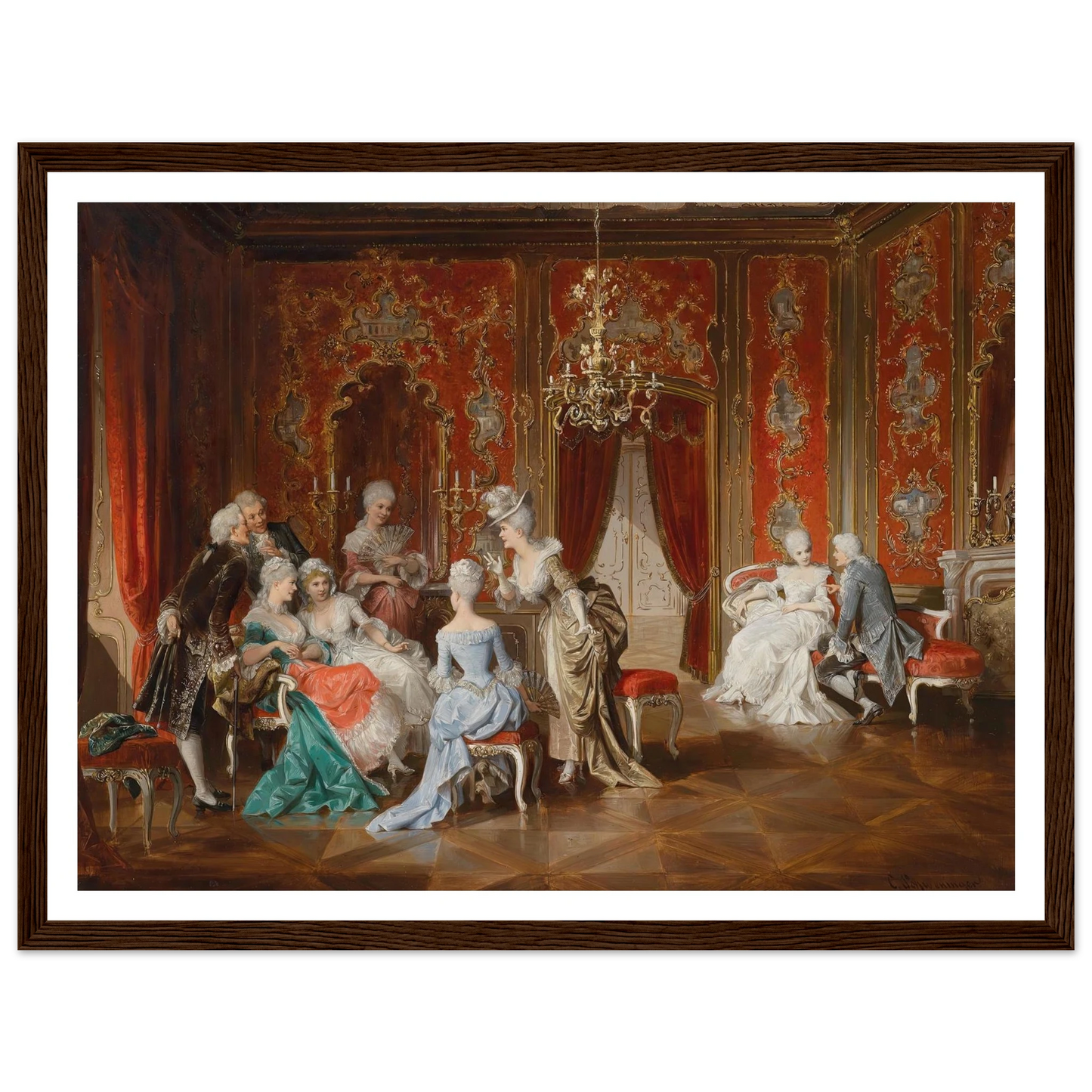 Salon Art Print | Carl Schweninger Jr - Framed Poster - 30x40 cm / 12x16″ - Black frame