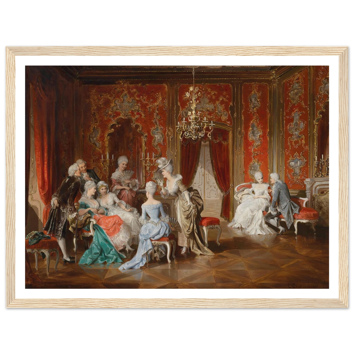Salon Art Print | Carl Schweninger Jr - Framed Poster - 30x40 cm / 12x16″ - Black frame