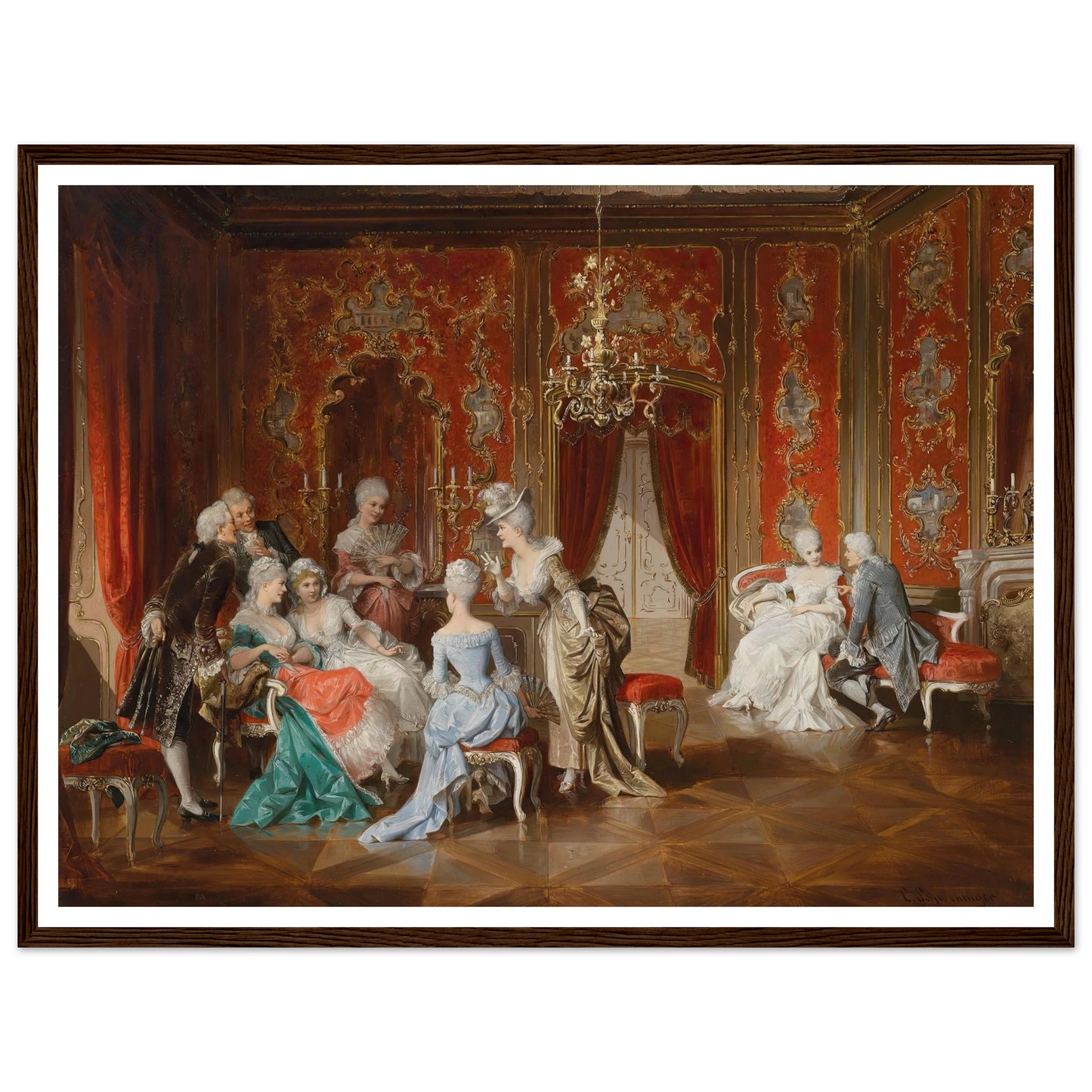 Salon Art Print | Carl Schweninger Jr - Framed Poster - 30x40 cm / 12x16″ - Black frame