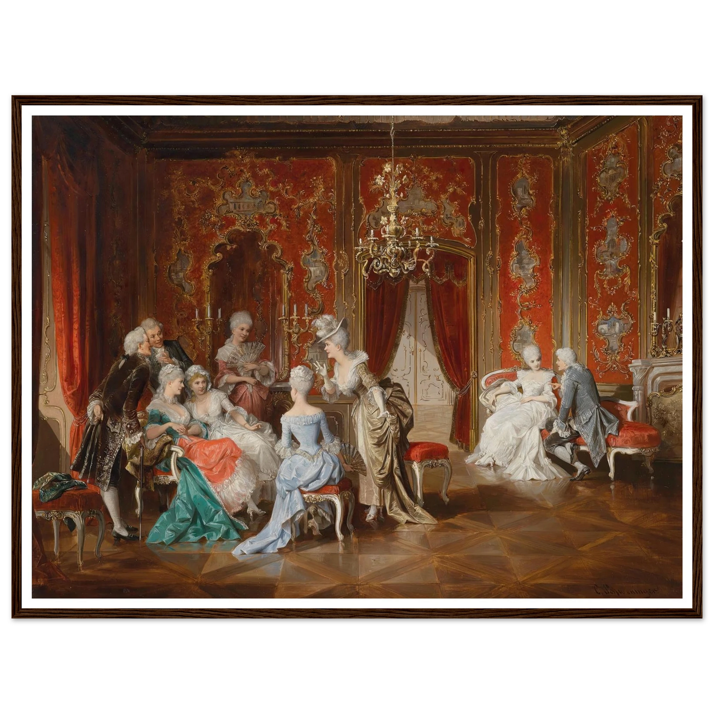 Salon Art Print | Carl Schweninger Jr - Framed Poster - 30x40 cm / 12x16″ - Black frame