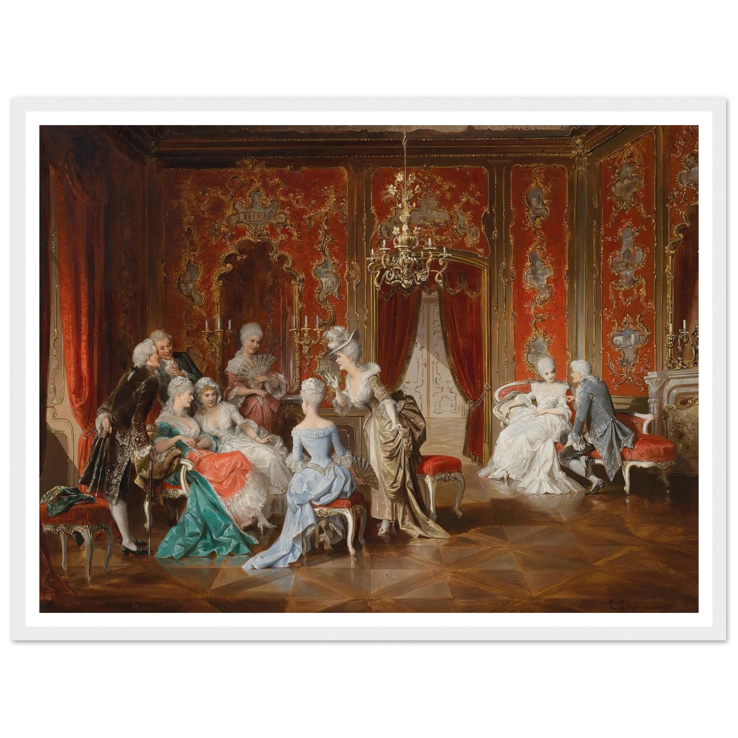 Salon Art Print | Carl Schweninger Jr - Framed Poster - 30x40 cm / 12x16″ - Black frame