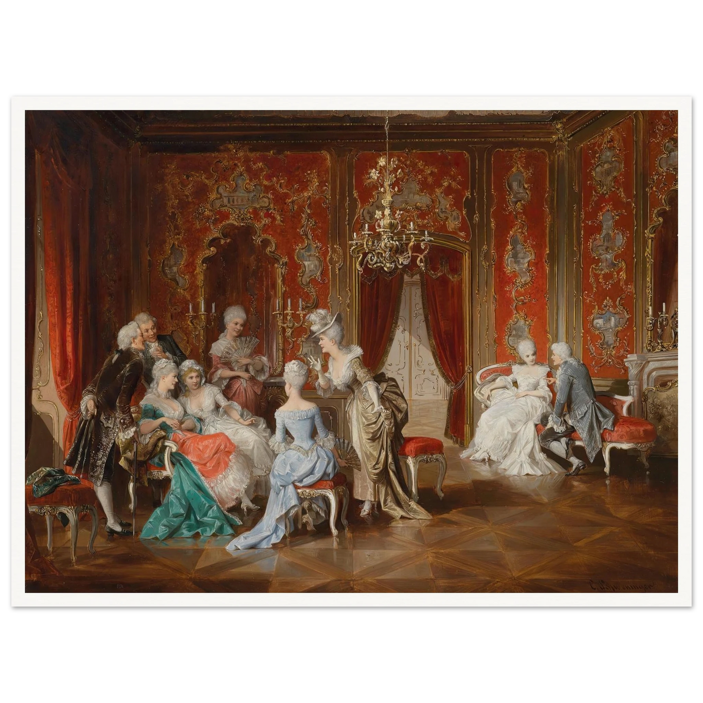 Salon Art Print | Carl Schweninger Jr - Framed Poster - 30x40 cm / 12x16″ - Black frame