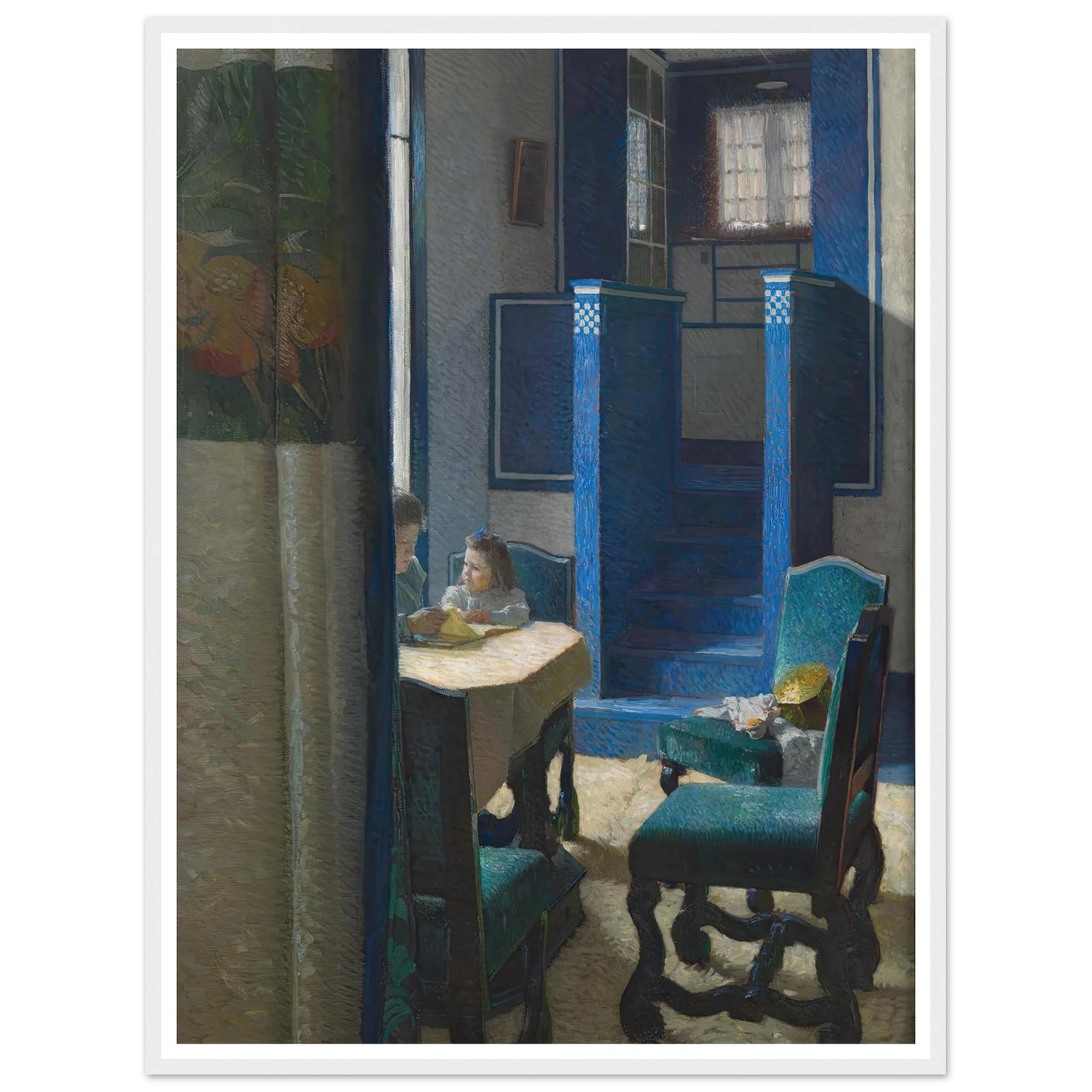 Salon im Haus auf der Hohen Warte (1903) Art Print | Carl Moll - Framed Poster - 30x40 cm / 12x16″ - Black frame