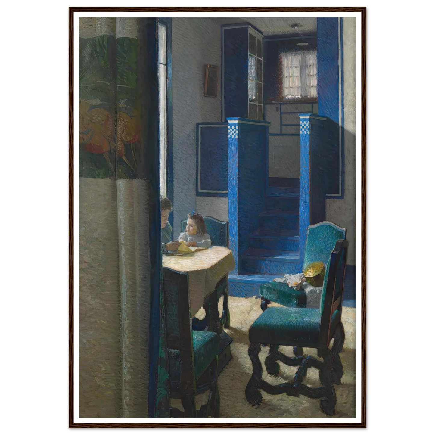 Salon im Haus auf der Hohen Warte (1903) Art Print | Carl Moll - Framed Poster - 30x40 cm / 12x16″ - Black frame