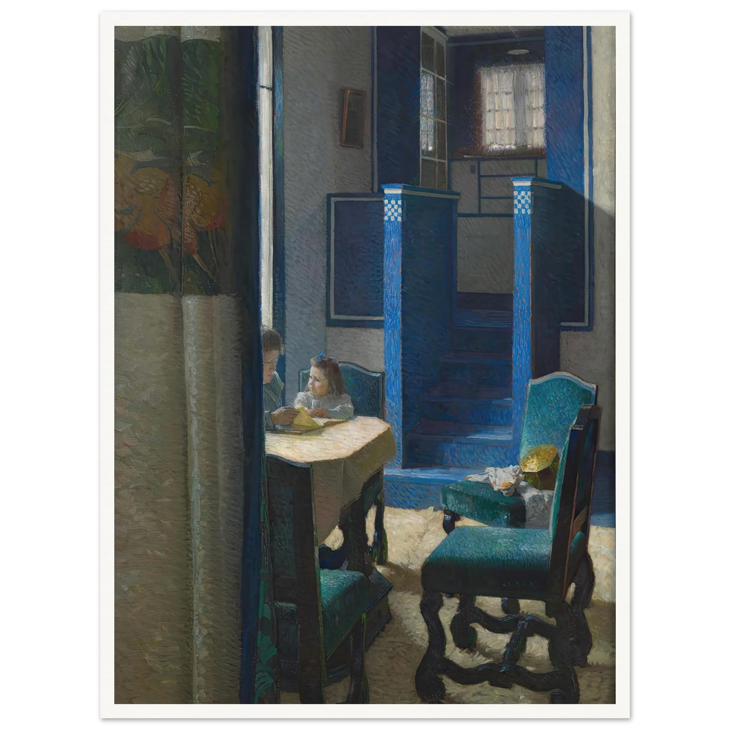 Salon im Haus auf der Hohen Warte (1903) Art Print | Carl Moll - Framed Poster - 30x40 cm / 12x16″ - Black frame