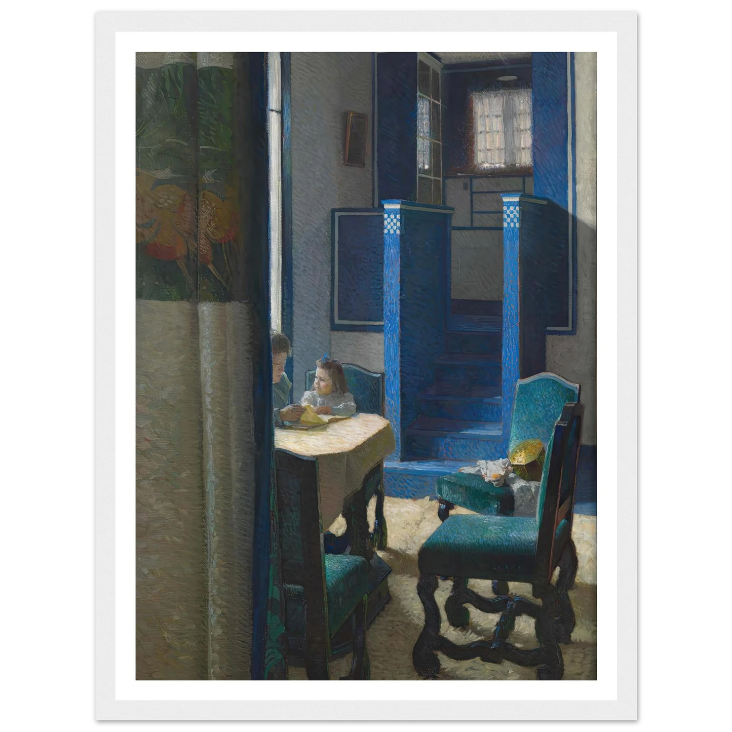 Salon im Haus auf der Hohen Warte (1903) Art Print | Carl Moll - Framed Poster - 30x40 cm / 12x16″ - Black frame