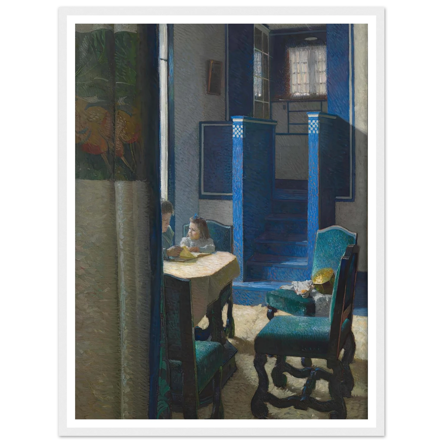 Salon im Haus auf der Hohen Warte (1903) Art Print | Carl Moll - Framed Poster - 30x40 cm / 12x16″ - Black frame