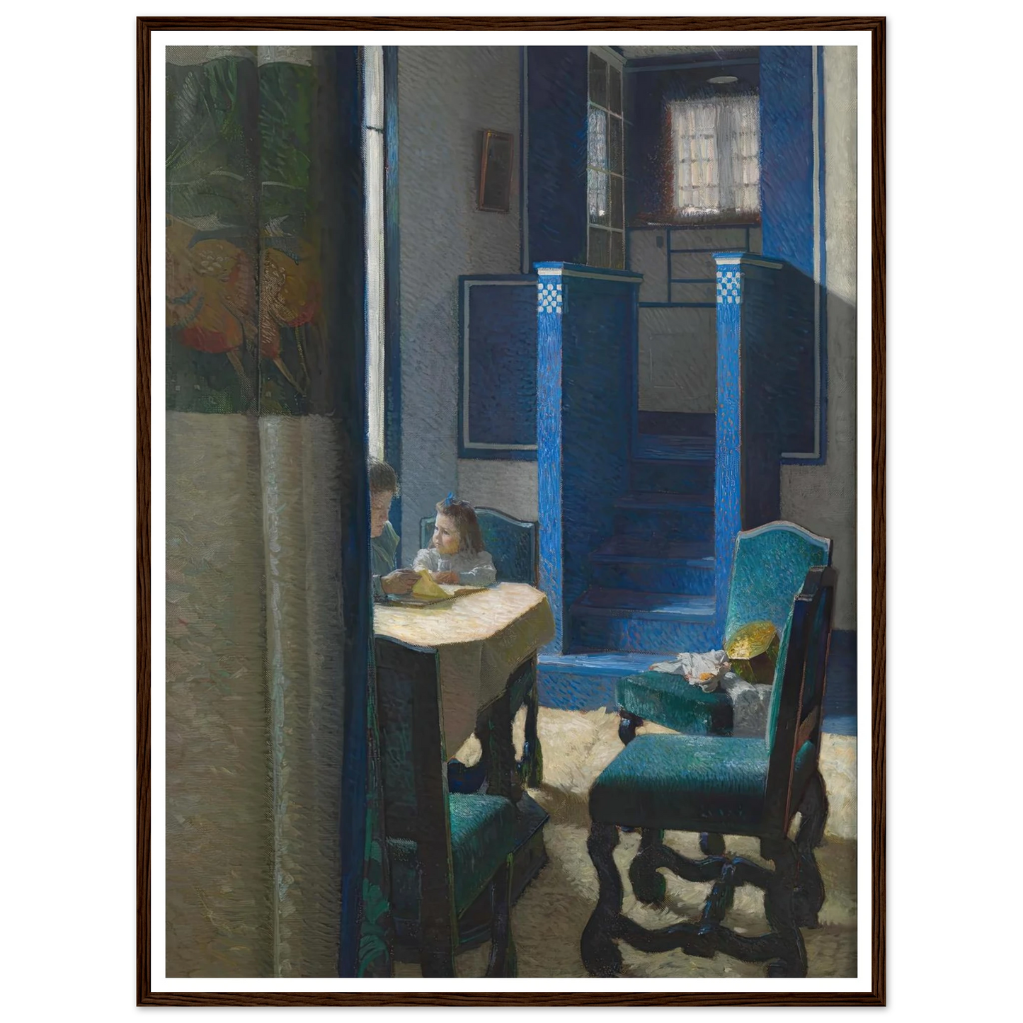 Salon im Haus auf der Hohen Warte (1903) Art Print | Carl Moll - Framed Poster - 30x40 cm / 12x16″ - Black frame