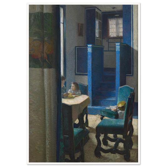 Salon im Haus auf der Hohen Warte (1903) Art Print | Carl Moll - Framed Poster - 30x40 cm / 12x16″ - Black frame