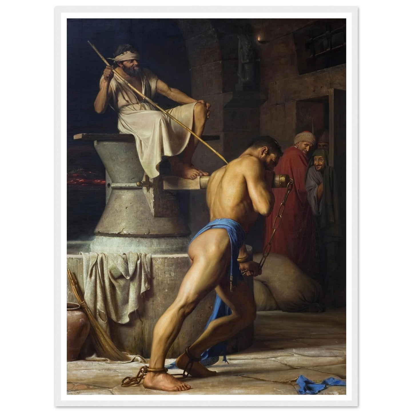 Samson and the Philistines (1863) Art Print | Carl Bloch - Framed Poster - 30x40 cm / 12x16″ - Black frame