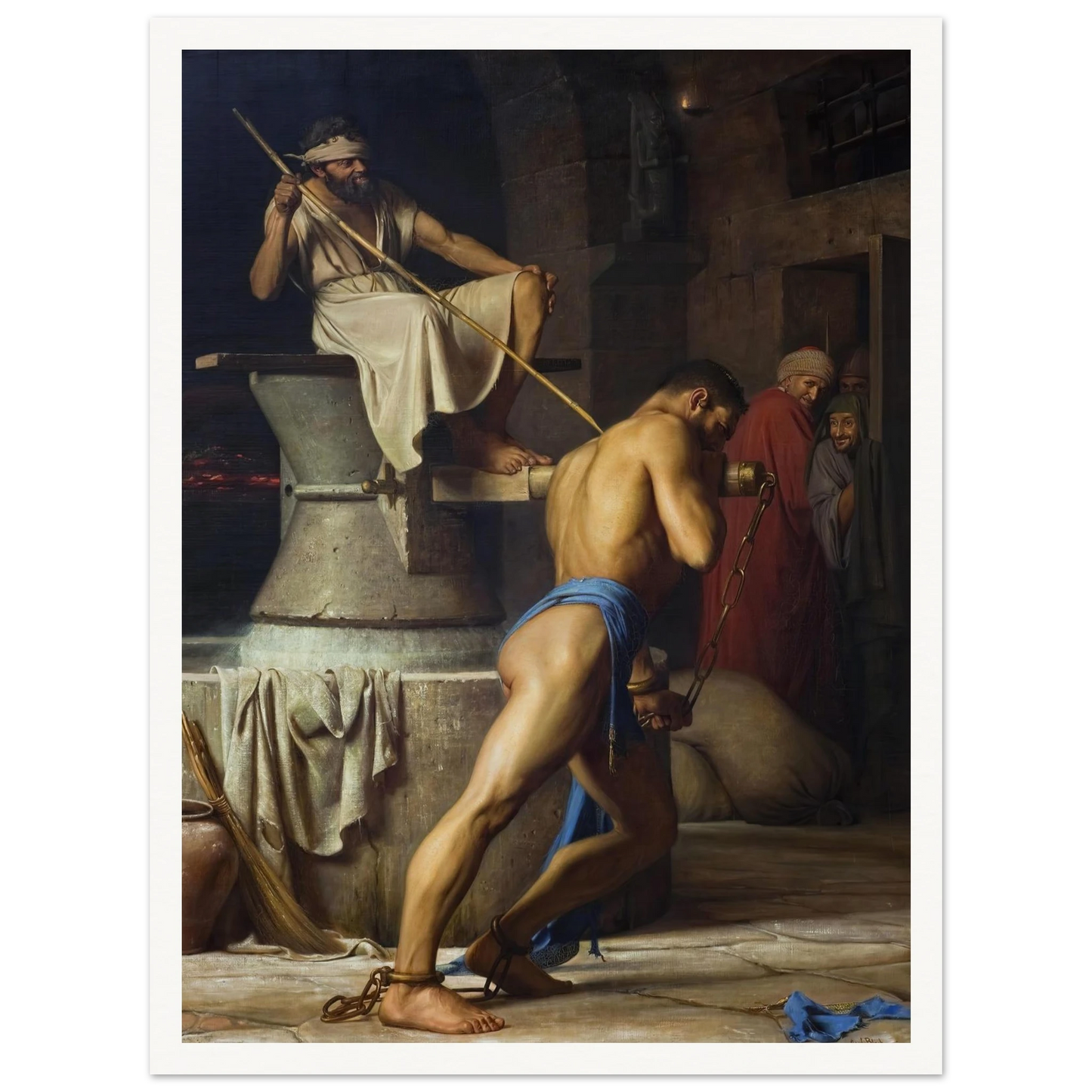 Samson and the Philistines (1863) Art Print | Carl Bloch - Framed Poster - 30x40 cm / 12x16″ - Black frame