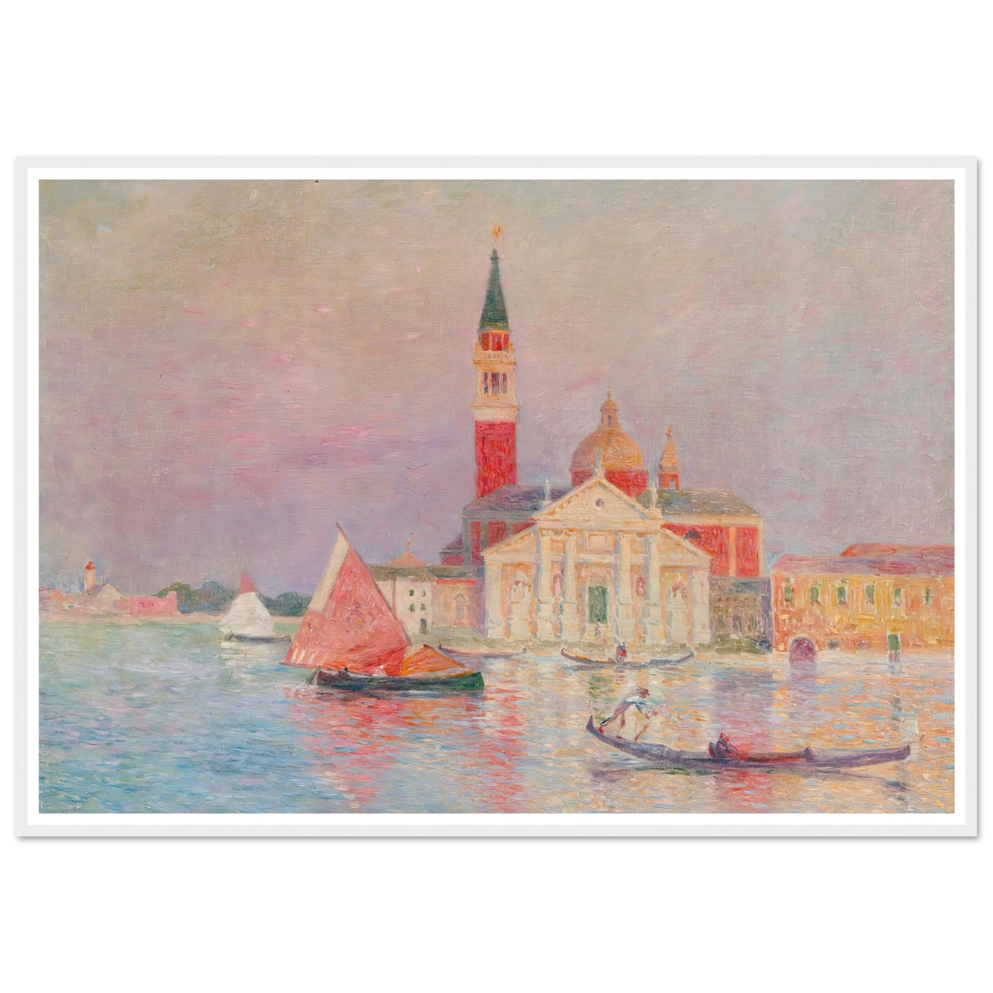 San Giorgia, Venice Art Print | Ferdinand du Puigaudeau - Framed Poster - 30x40 cm / 12x16″ - Black frame