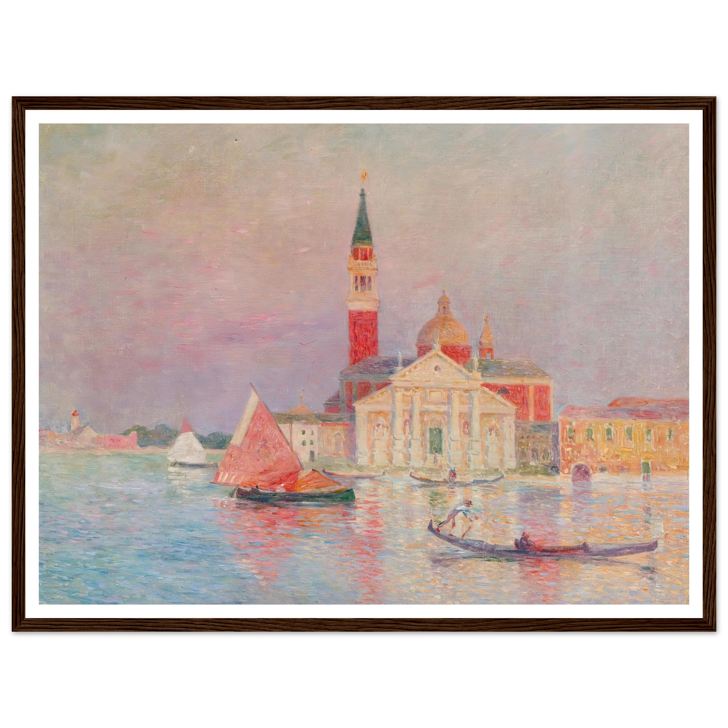 San Giorgia, Venice Art Print | Ferdinand du Puigaudeau - Framed Poster - 30x40 cm / 12x16″ - Black frame