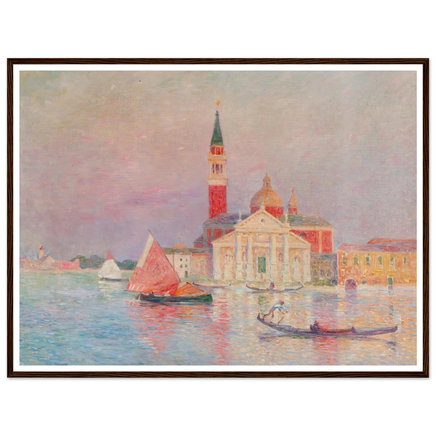 San Giorgia, Venice Art Print | Ferdinand du Puigaudeau - Framed Poster - 30x40 cm / 12x16″ - Black frame