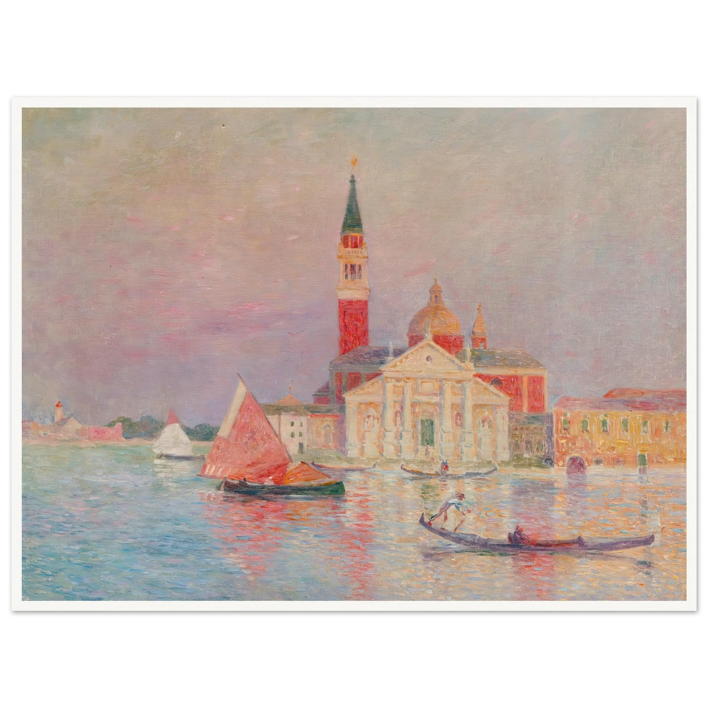 San Giorgia, Venice Art Print | Ferdinand du Puigaudeau - Framed Poster - 30x40 cm / 12x16″ - Black frame