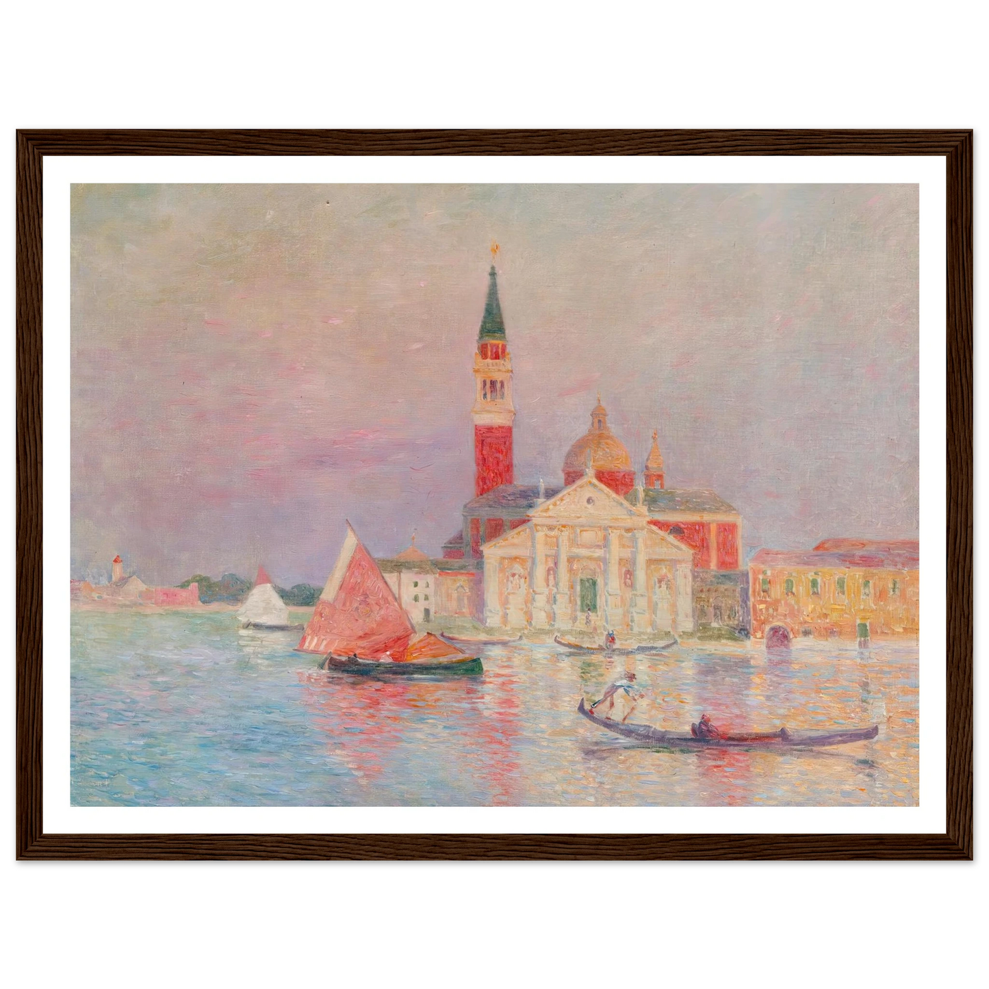 San Giorgia, Venice Art Print | Ferdinand du Puigaudeau - Framed Poster - 30x40 cm / 12x16″ - Black frame