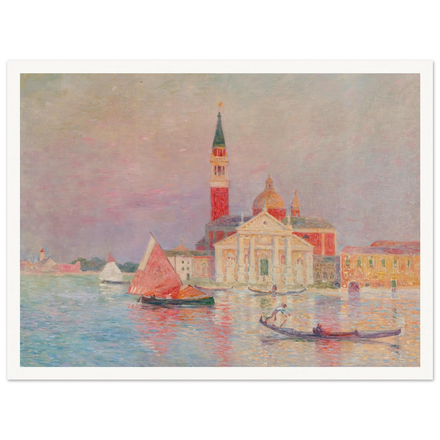 San Giorgia, Venice Art Print | Ferdinand du Puigaudeau - Framed Poster - 30x40 cm / 12x16″ - Black frame