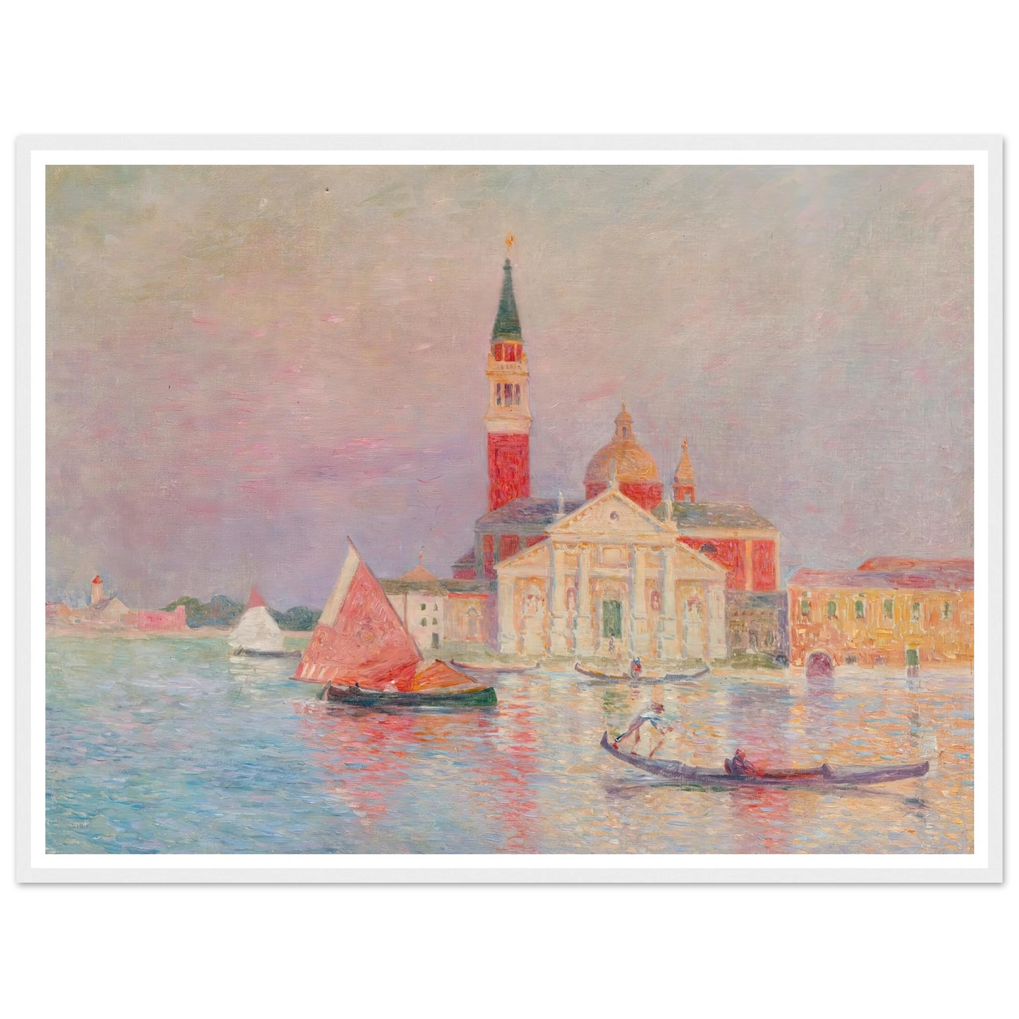 San Giorgia, Venice Art Print | Ferdinand du Puigaudeau - Framed Poster - 30x40 cm / 12x16″ - Black frame