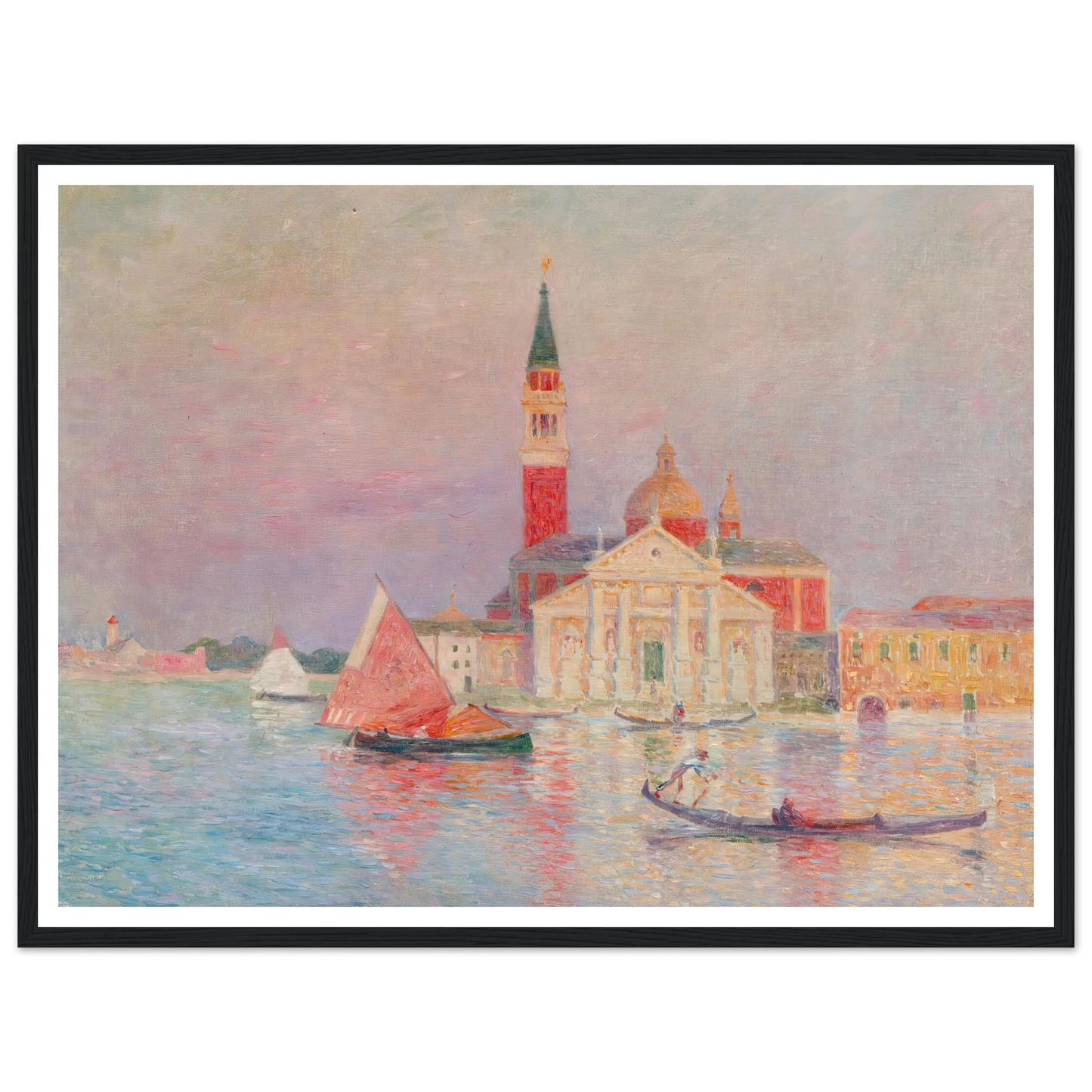 San Giorgia, Venice Art Print | Ferdinand du Puigaudeau - Framed Poster - 30x40 cm / 12x16″ - Black frame