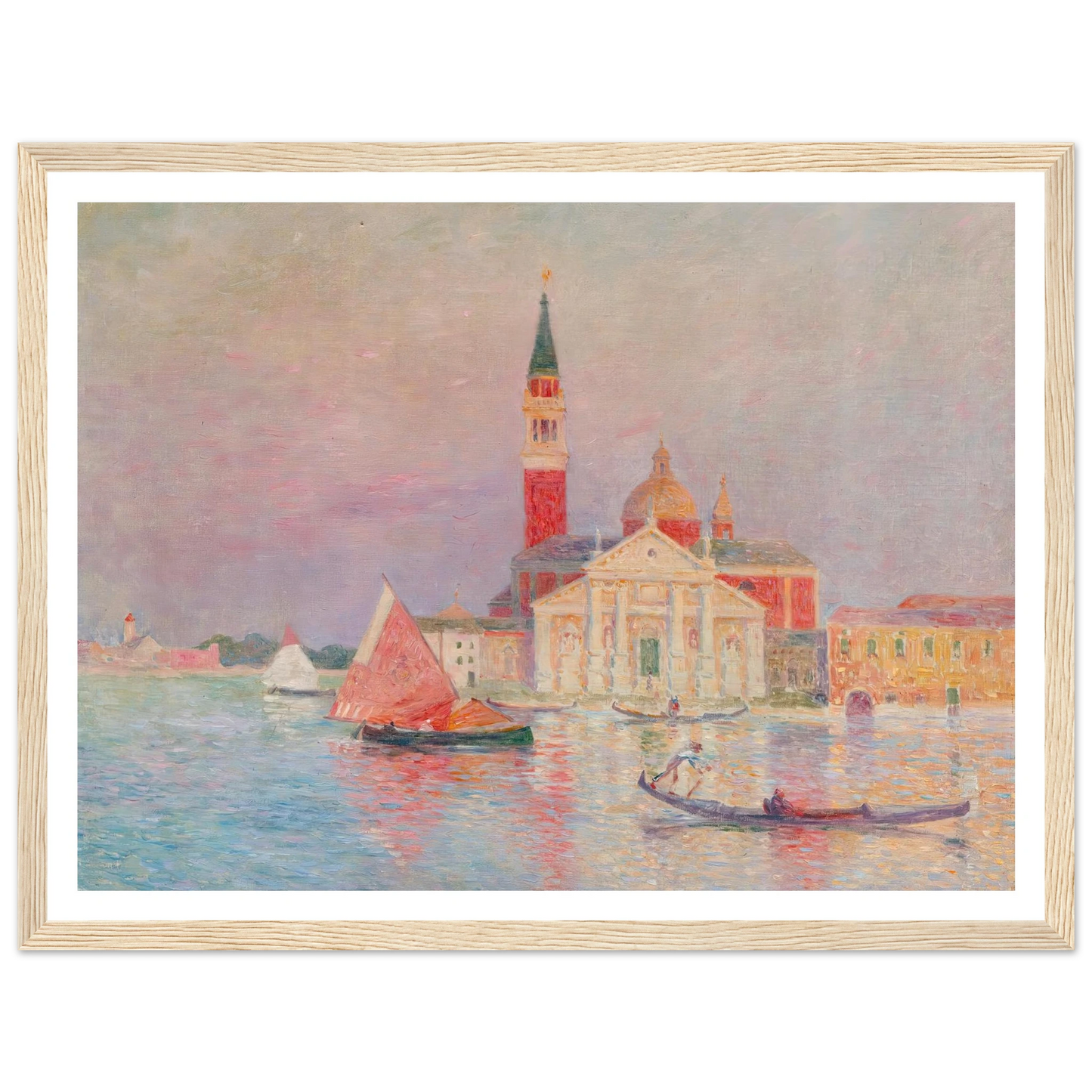San Giorgia, Venice Art Print | Ferdinand du Puigaudeau - Framed Poster - 30x40 cm / 12x16″ - Black frame