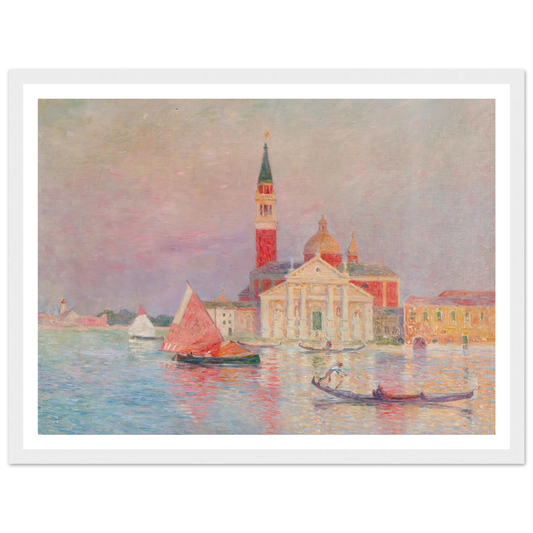 San Giorgia, Venice Art Print | Ferdinand du Puigaudeau - Framed Poster - 30x40 cm / 12x16″ - Black frame