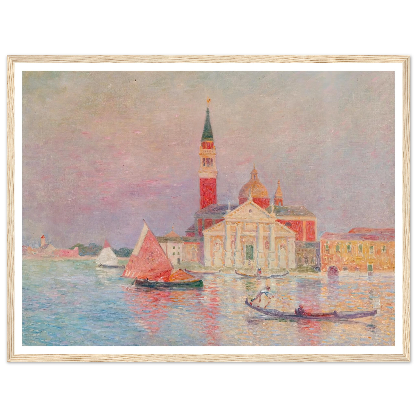 San Giorgia, Venice Art Print | Ferdinand du Puigaudeau - Framed Poster - 30x40 cm / 12x16″ - Black frame