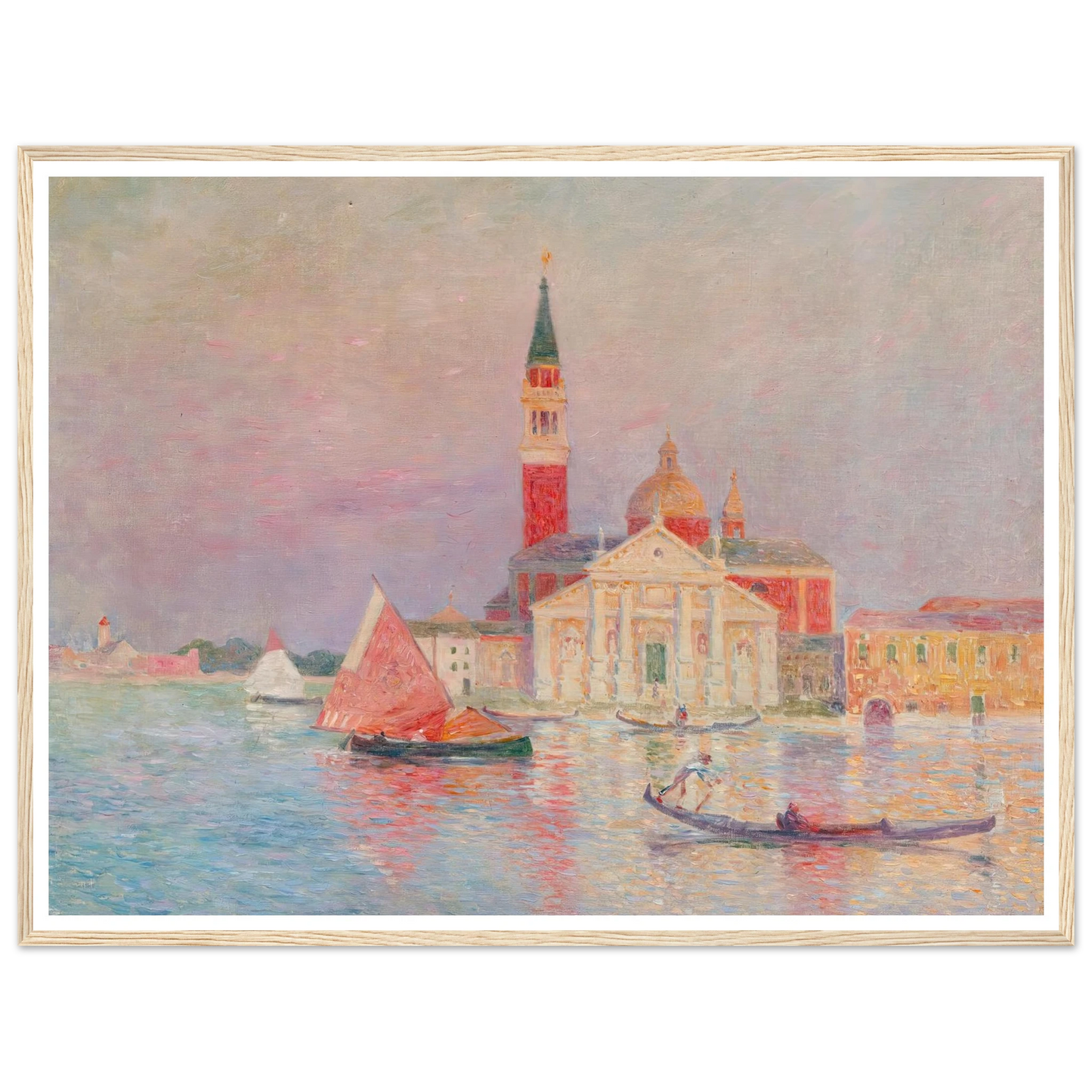 San Giorgia, Venice Art Print | Ferdinand du Puigaudeau - Framed Poster - 30x40 cm / 12x16″ - Black frame