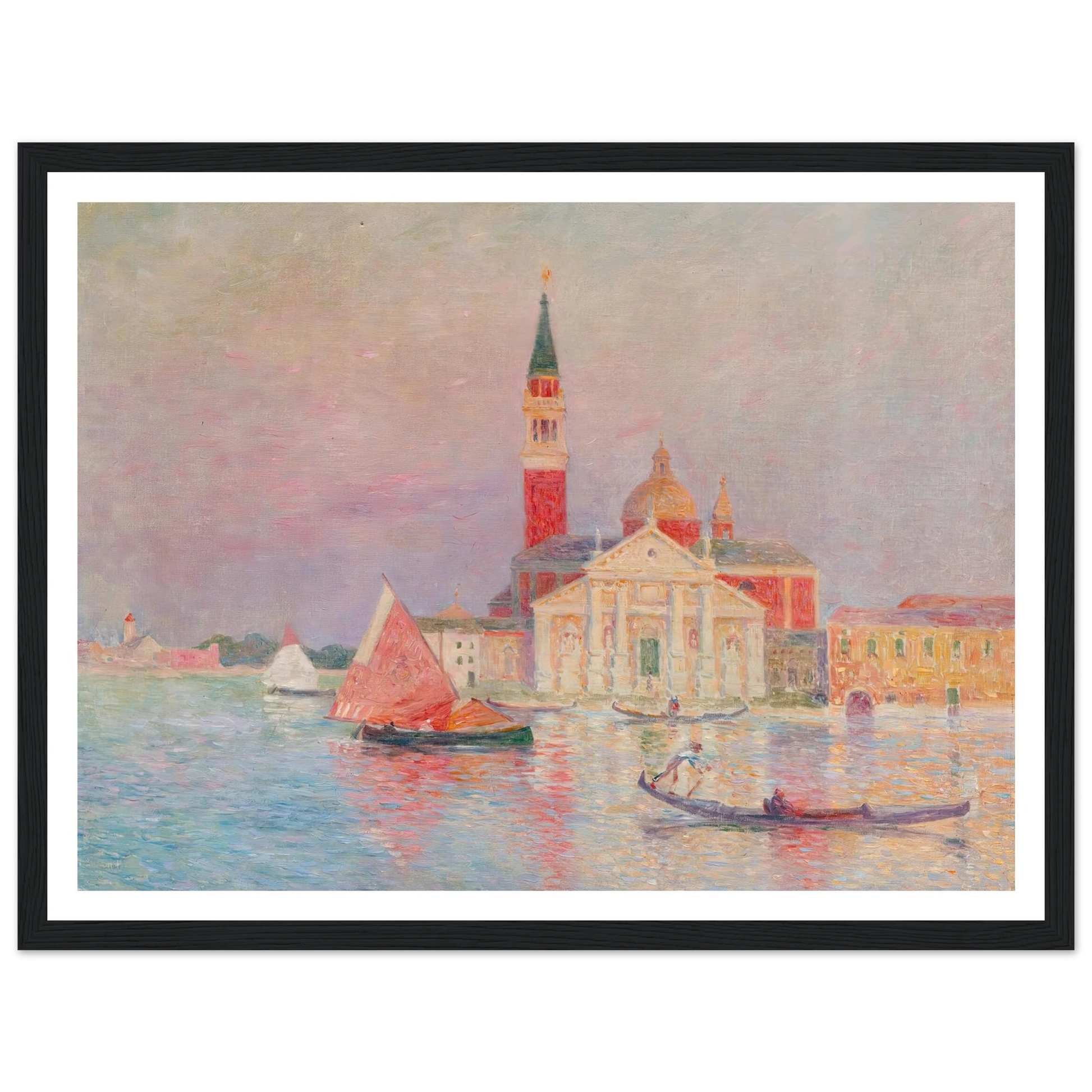 San Giorgia, Venice Art Print | Ferdinand du Puigaudeau - Framed Poster - 30x40 cm / 12x16″ - Black frame
