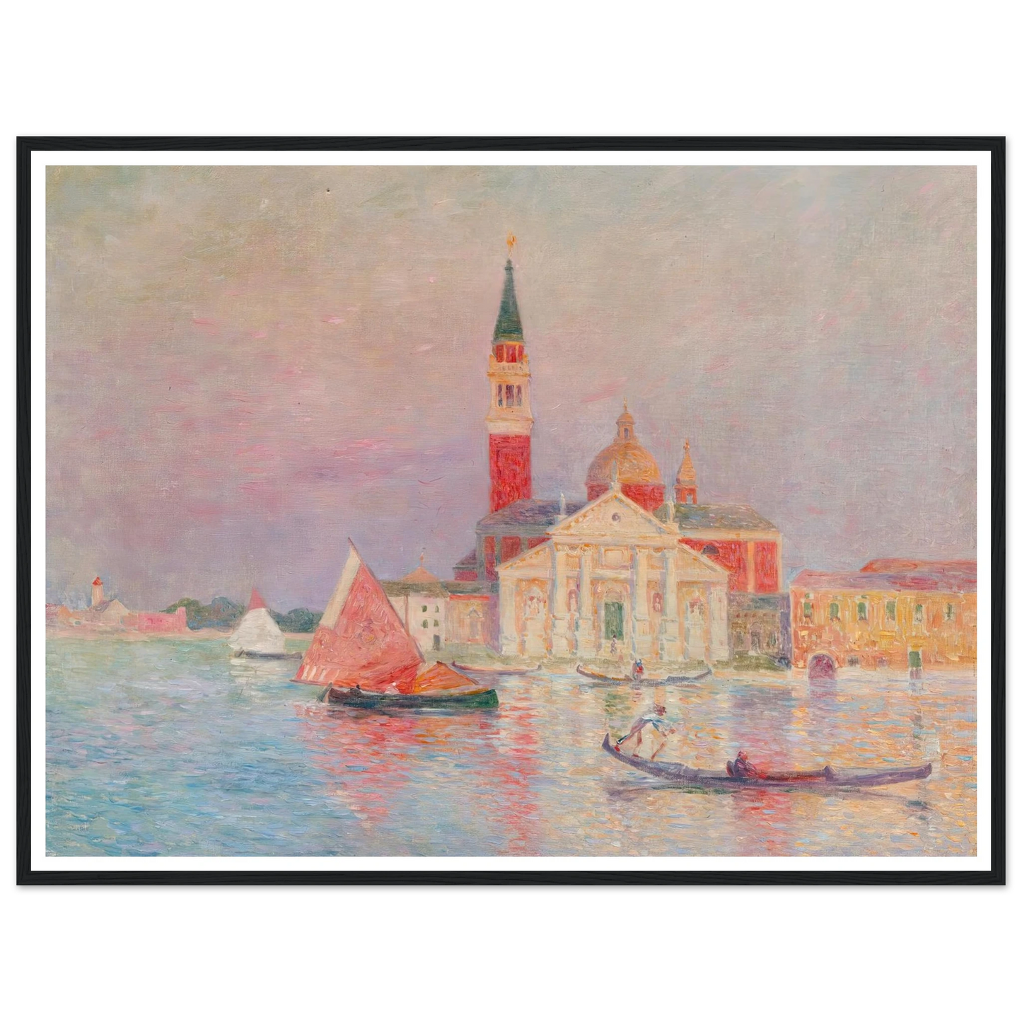San Giorgia, Venice Art Print | Ferdinand du Puigaudeau - Framed Poster - 30x40 cm / 12x16″ - Black frame