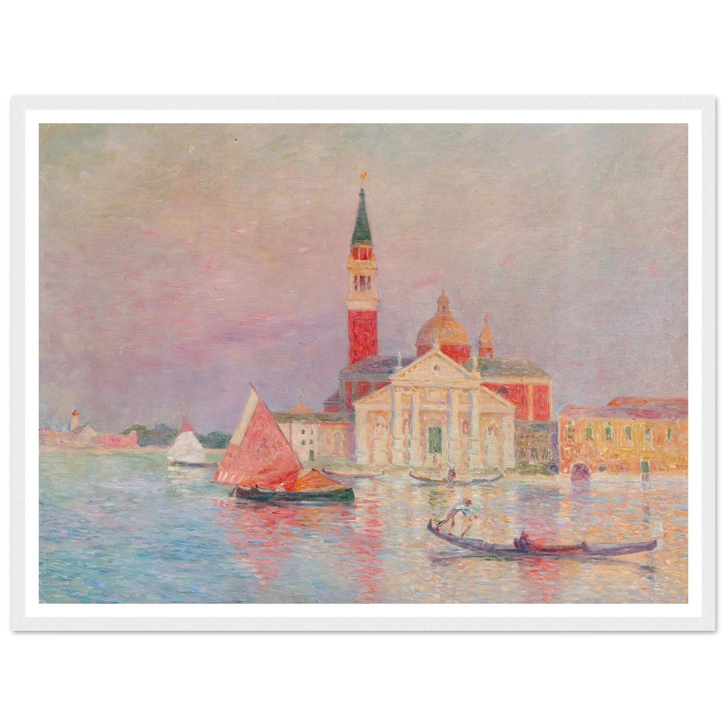 San Giorgia, Venice Art Print | Ferdinand du Puigaudeau - Framed Poster - 30x40 cm / 12x16″ - Black frame