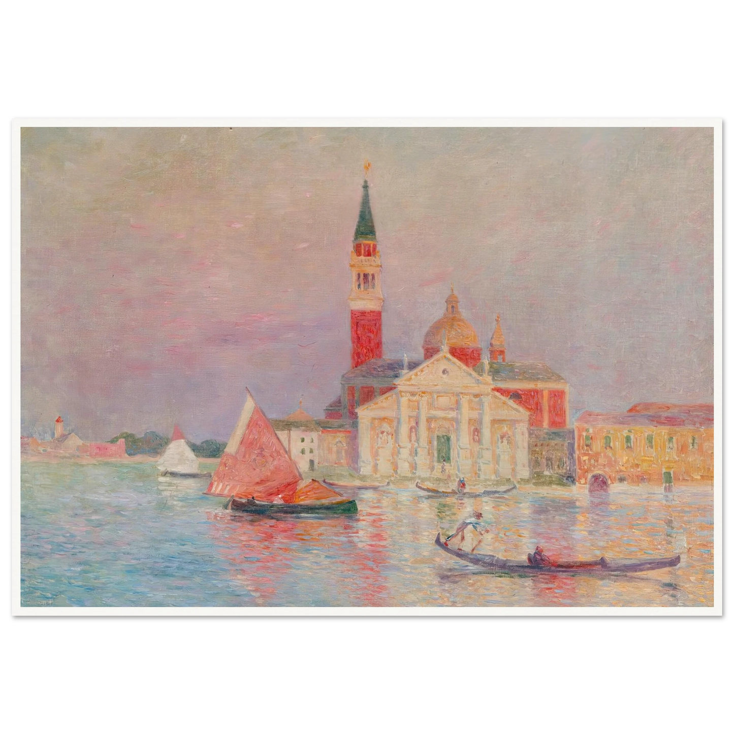 San Giorgia, Venice Art Print | Ferdinand du Puigaudeau - Framed Poster - 30x40 cm / 12x16″ - Black frame