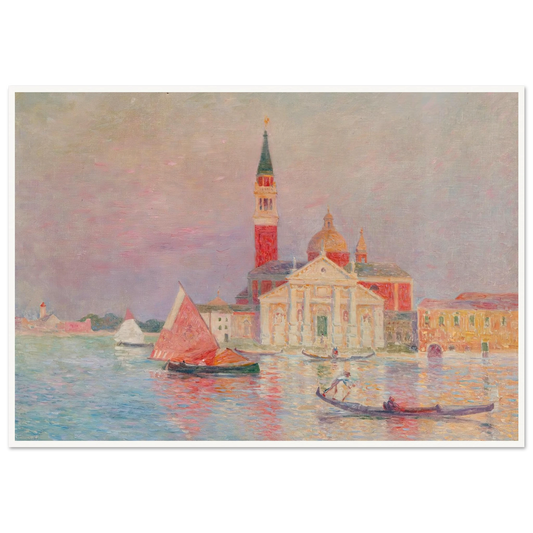 San Giorgia, Venice Art Print | Ferdinand du Puigaudeau - Framed Poster - 30x40 cm / 12x16″ - Black frame