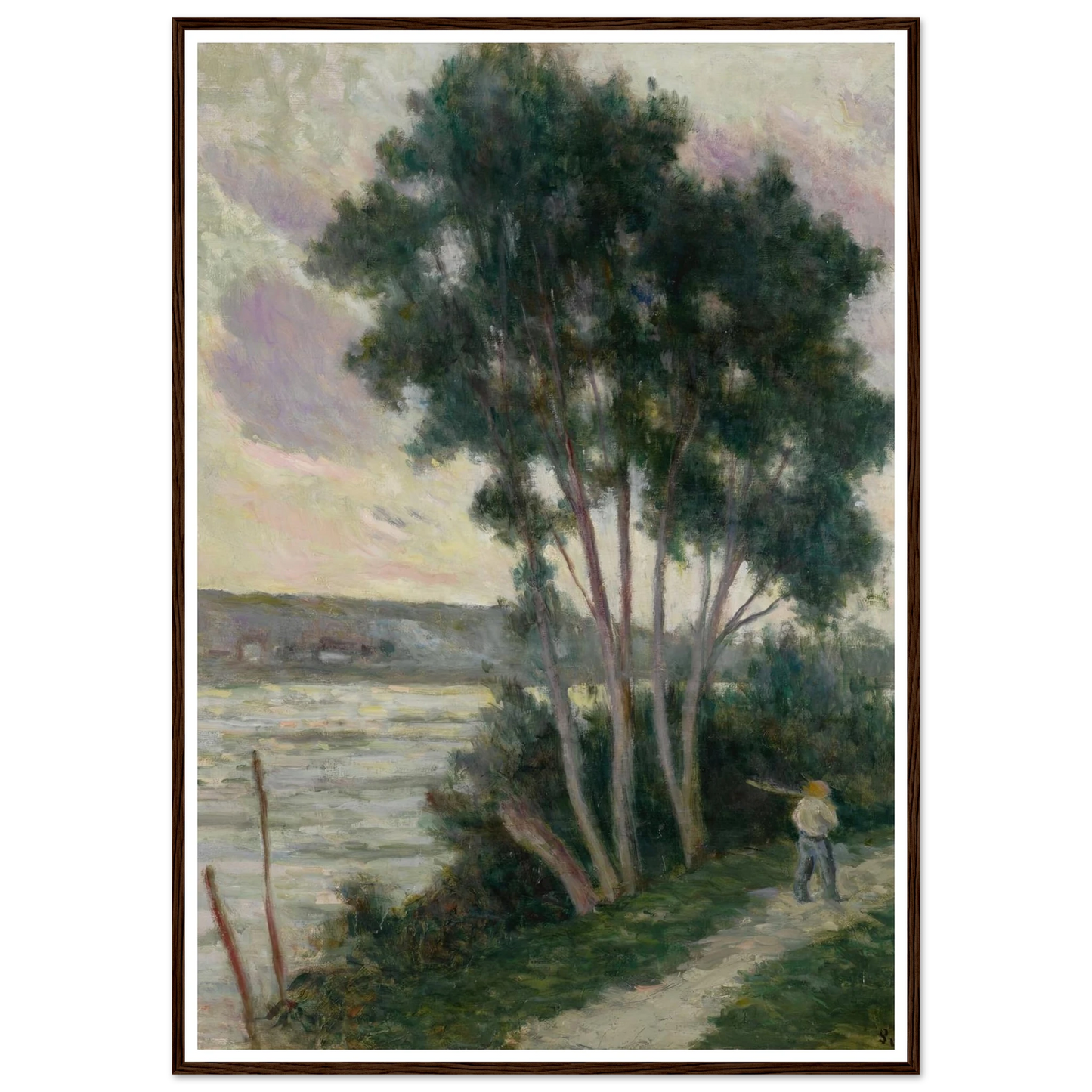 Sandrecourt, le chemin au bord de la rivière (1936) Art Print | Maximilien Luce - Framed Poster - 30x40 cm / 12x16″ - Black frame