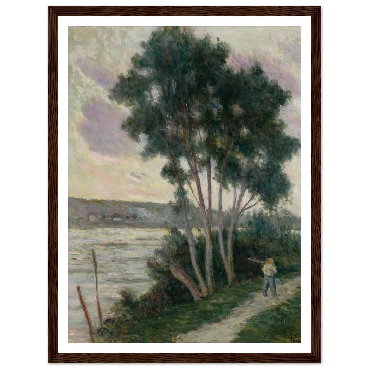 Sandrecourt, le chemin au bord de la rivière (1936) Art Print | Maximilien Luce - Framed Poster - 30x40 cm / 12x16″ - Black frame