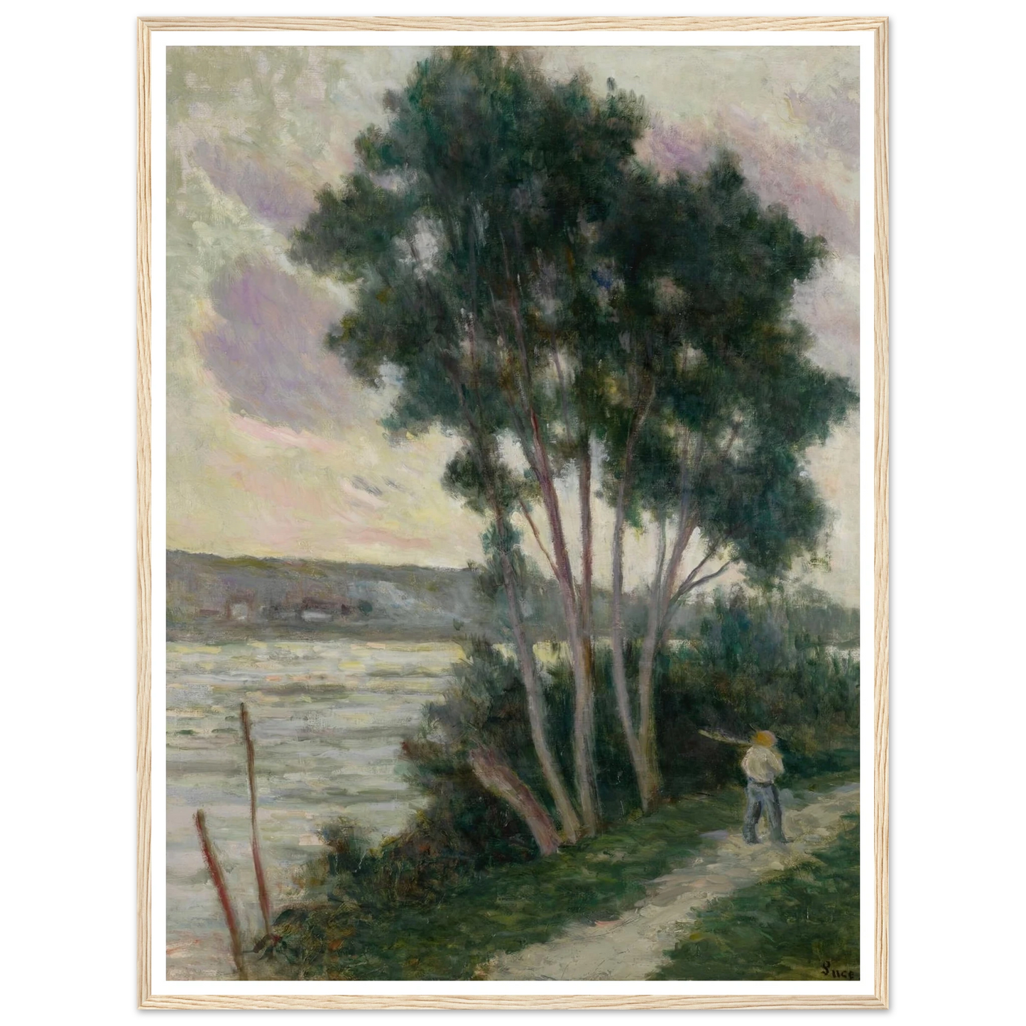 Sandrecourt, le chemin au bord de la rivière (1936) Art Print | Maximilien Luce - Framed Poster - 30x40 cm / 12x16″ - Black frame
