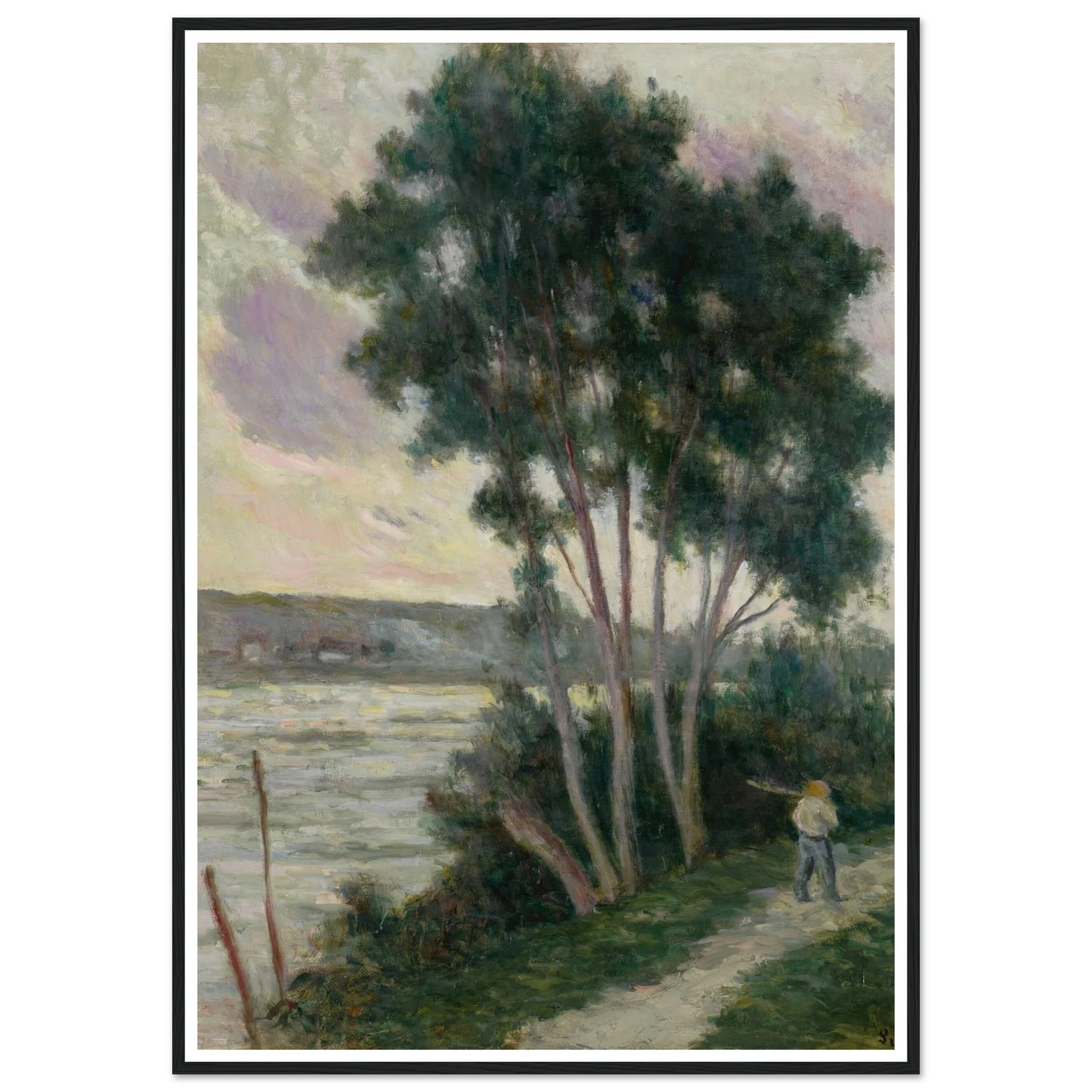 Sandrecourt, le chemin au bord de la rivière (1936) Art Print | Maximilien Luce - Framed Poster - 30x40 cm / 12x16″ - Black frame