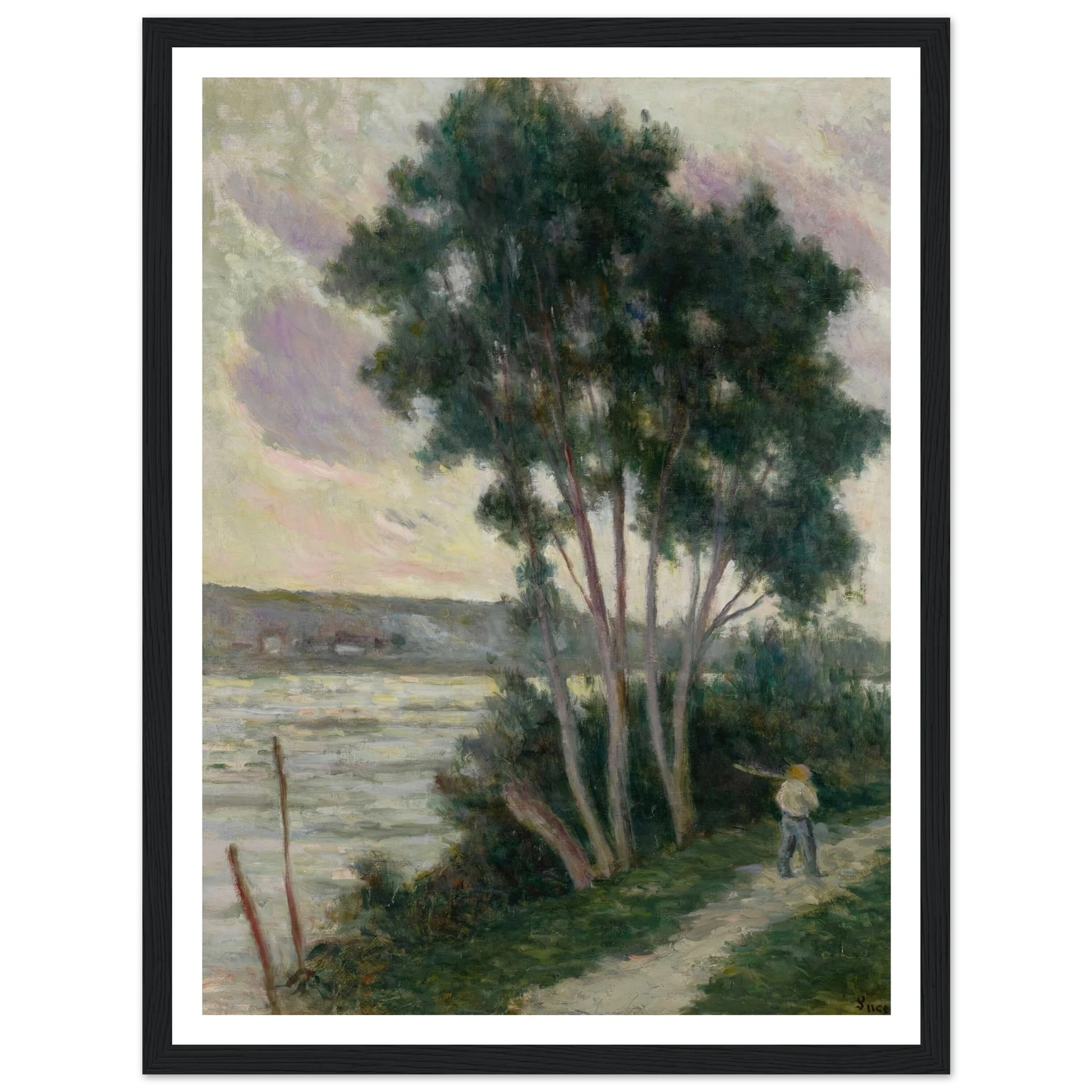 Sandrecourt, le chemin au bord de la rivière (1936) Art Print | Maximilien Luce - Framed Poster - 30x40 cm / 12x16″ - Black frame