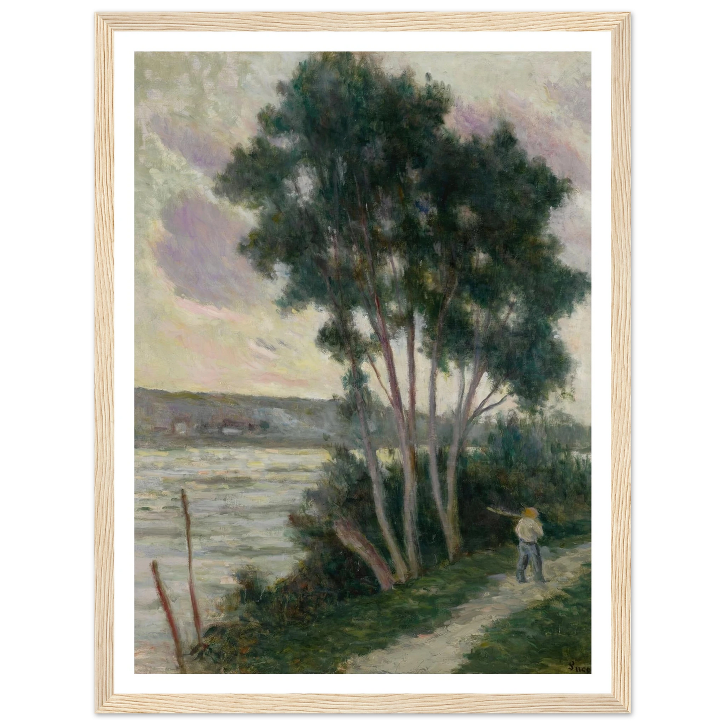 Sandrecourt, le chemin au bord de la rivière (1936) Art Print | Maximilien Luce - Framed Poster - 30x40 cm / 12x16″ - Black frame