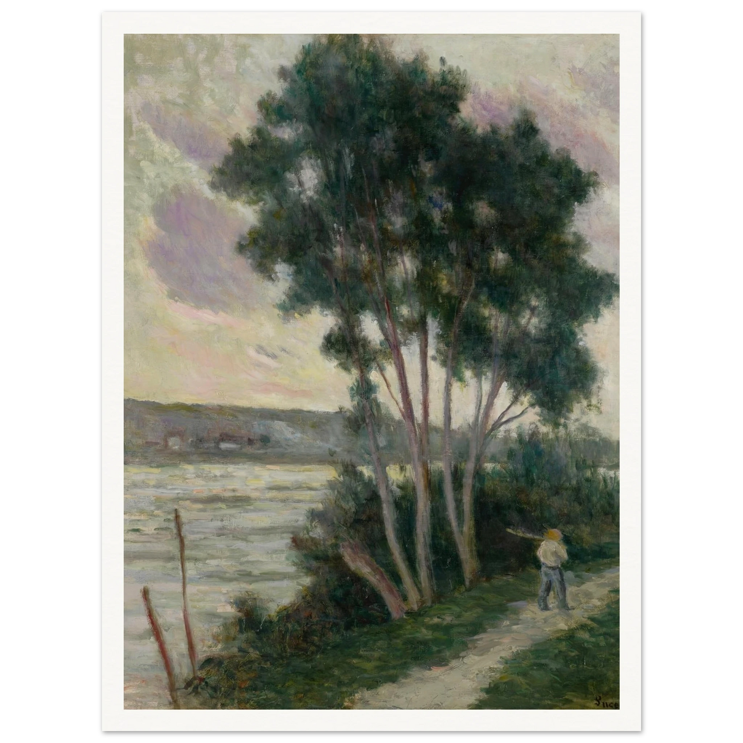 Sandrecourt, le chemin au bord de la rivière (1936) Art Print | Maximilien Luce - Framed Poster - 30x40 cm / 12x16″ - Black frame