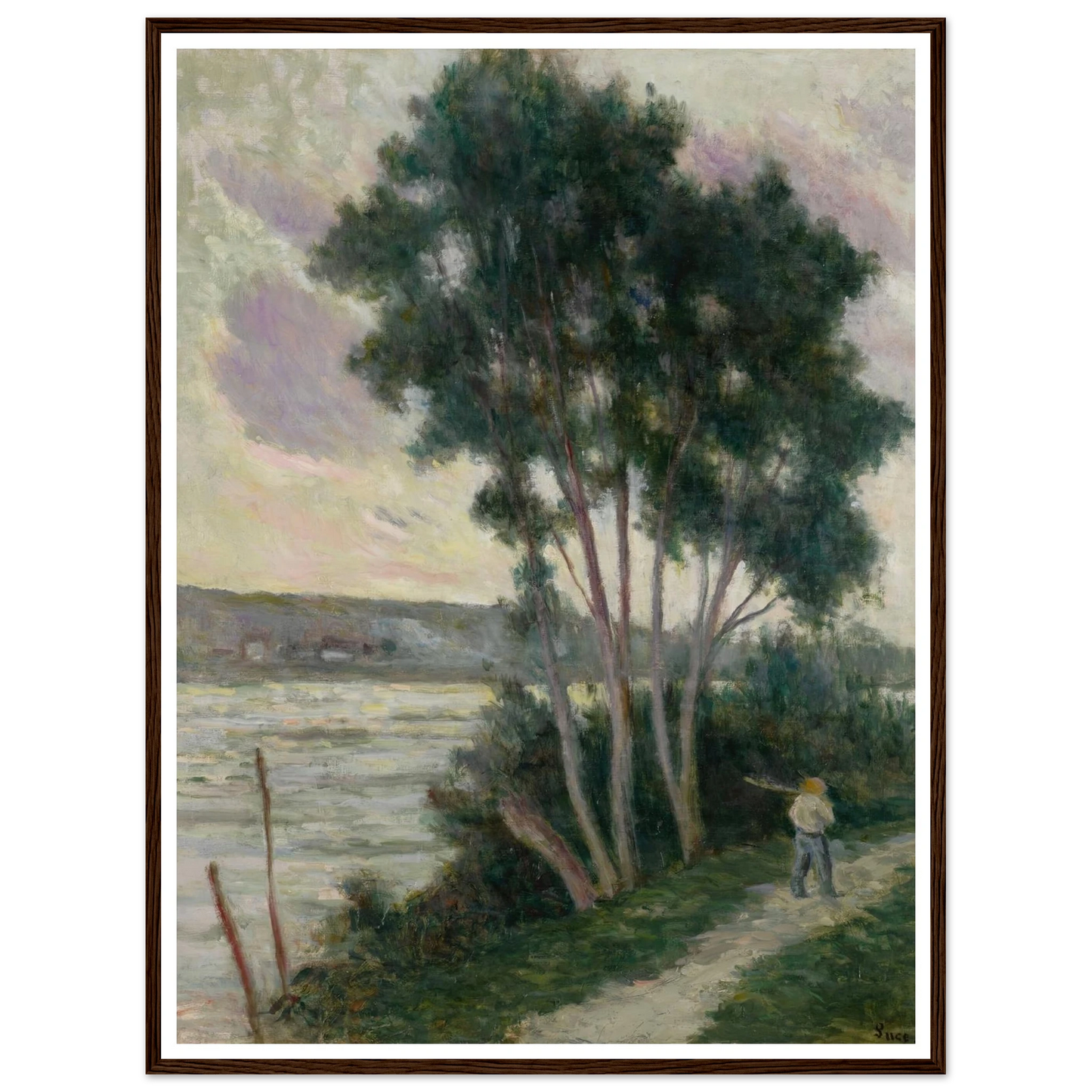 Sandrecourt, le chemin au bord de la rivière (1936) Art Print | Maximilien Luce - Framed Poster - 30x40 cm / 12x16″ - Black frame