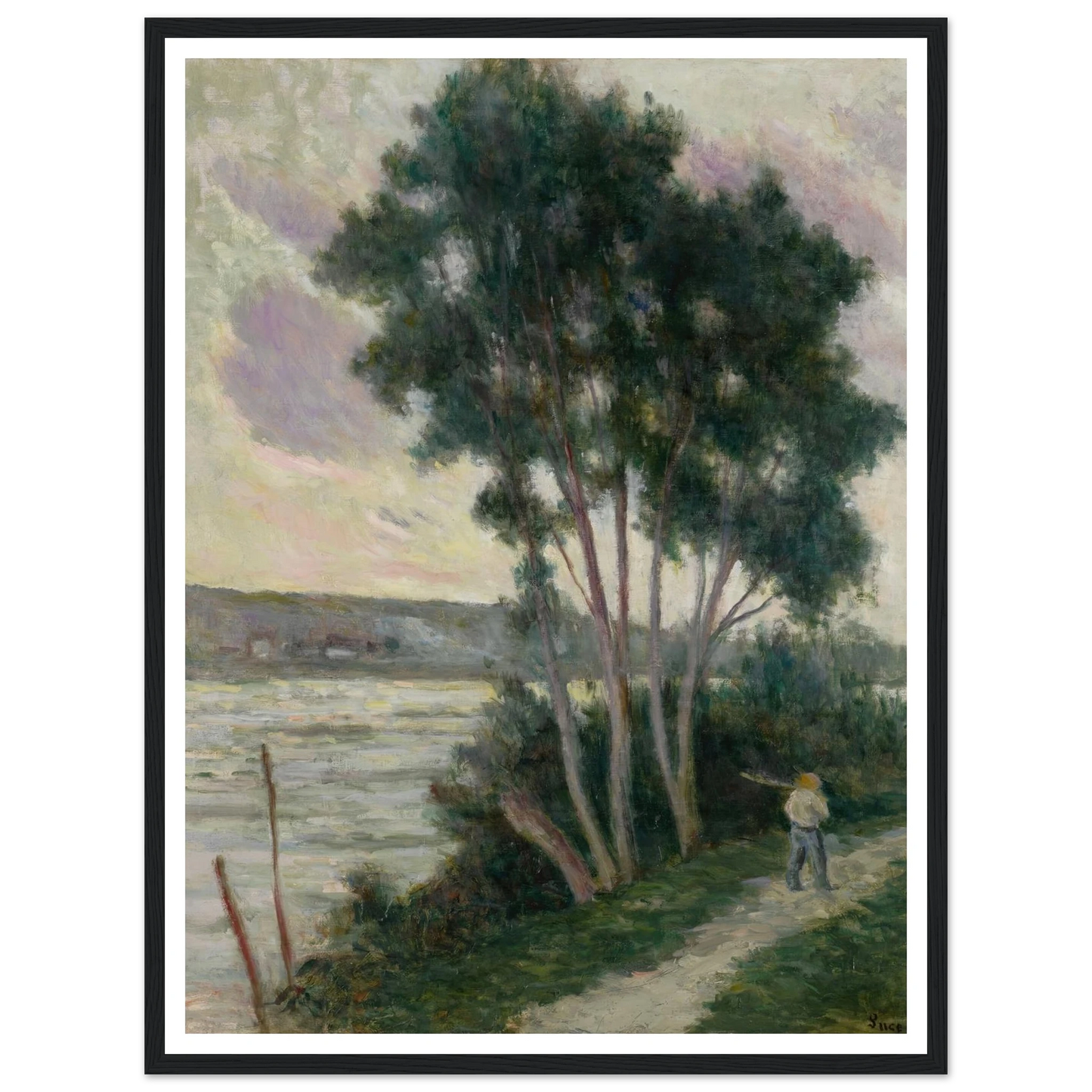 Sandrecourt, le chemin au bord de la rivière (1936) Art Print | Maximilien Luce - Framed Poster - 30x40 cm / 12x16″ - Black frame