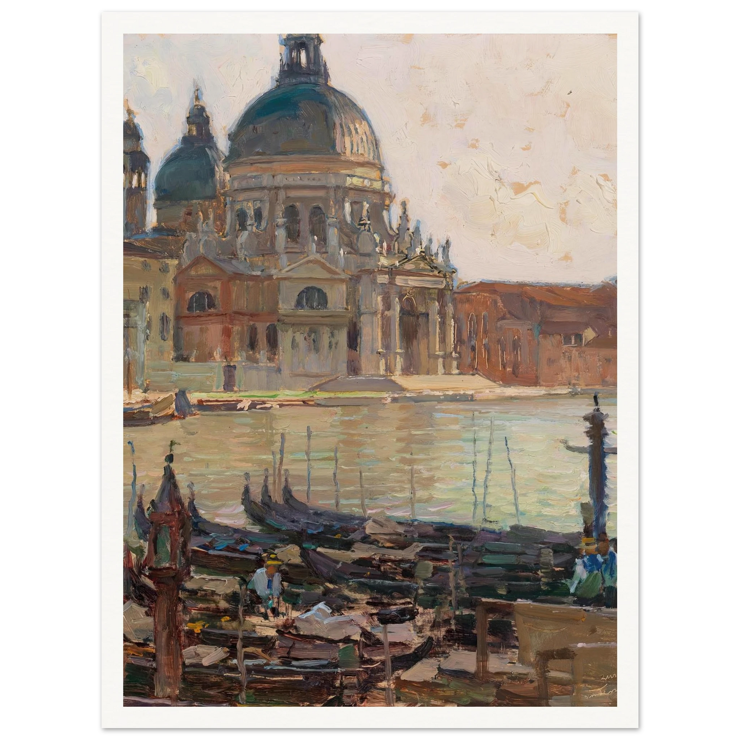 Santa Maria della Salute, Venice, Art Print | Carl Moll - Framed Poster - 30x40 cm / 12x16″ - Black frame