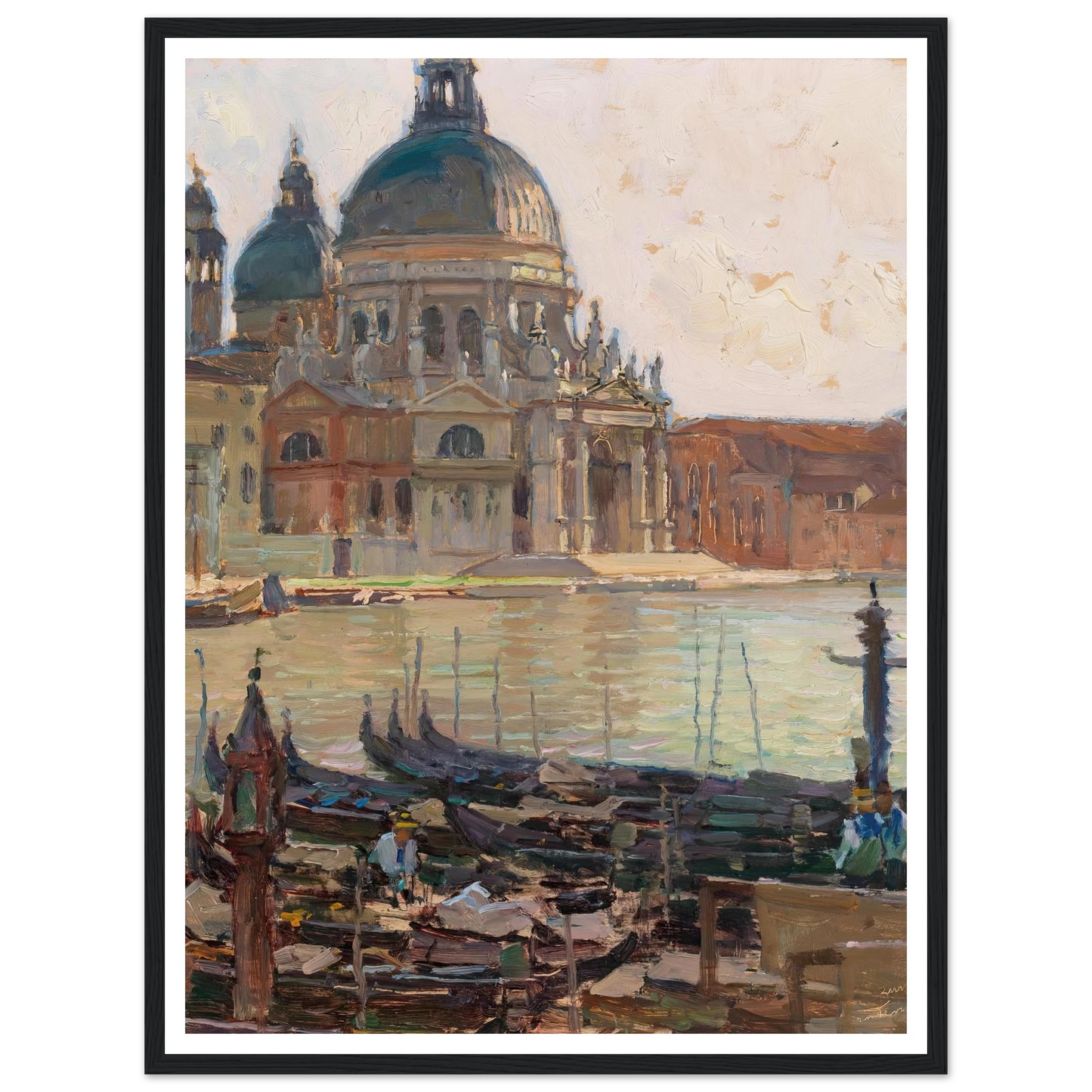 Santa Maria della Salute, Venice, Art Print | Carl Moll - Framed Poster - 30x40 cm / 12x16″ - Black frame